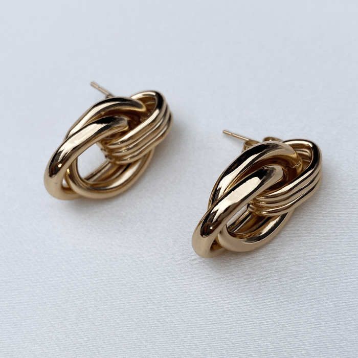 Gold Düğüm Model Küpe