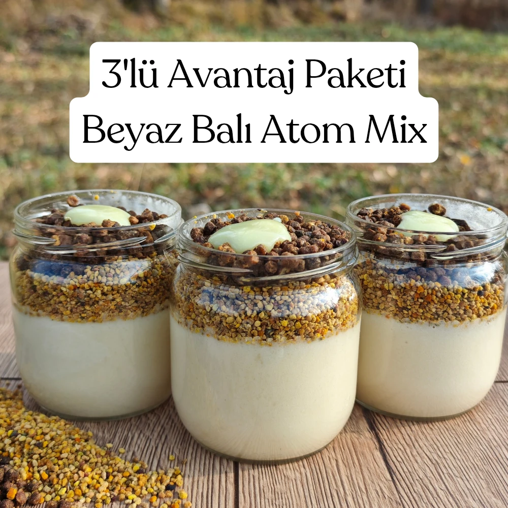 3 Adet Beyaz Ballı Atom Mix 