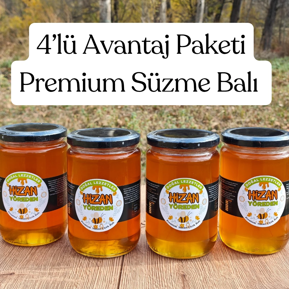 4 Adet Premium Süzme Balı 