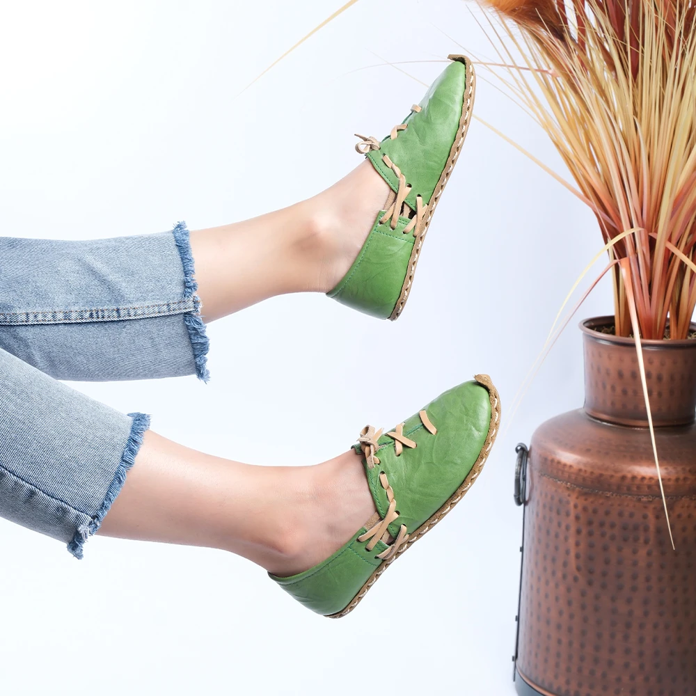 Osmanlı Çarık Kadın Yemeni - Yeşil