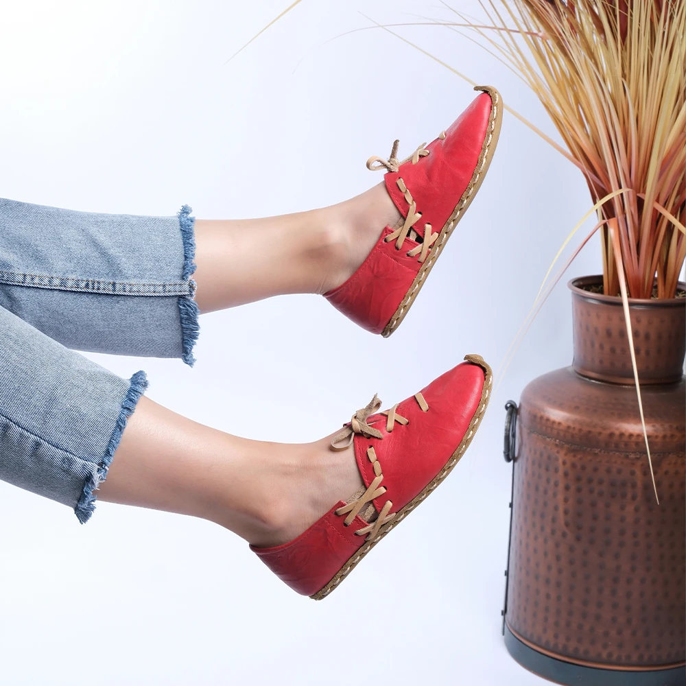 Osmanlı Çarık Kadın Yemeni - Kırmızı