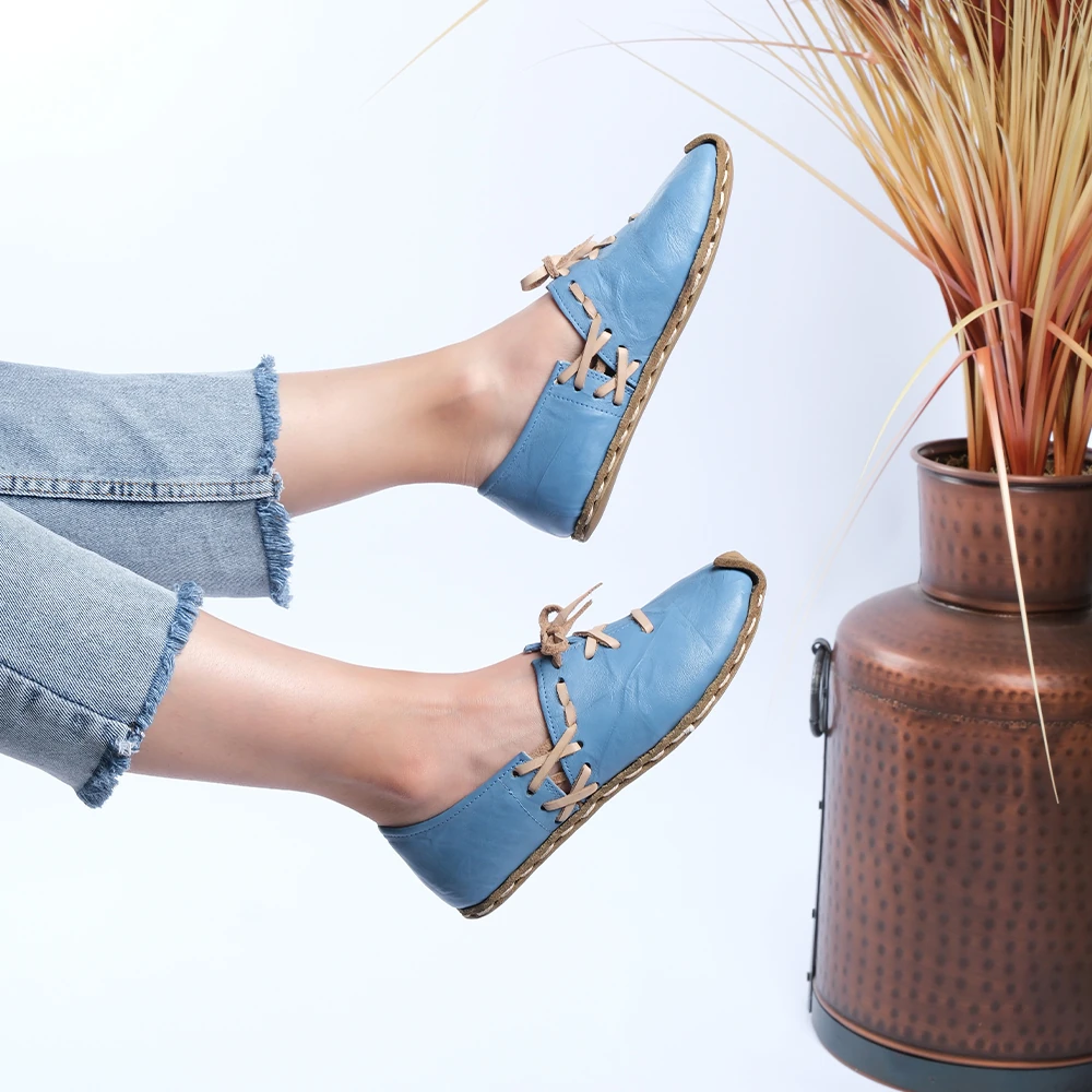 Osmanlı Çarık Kadın Yemeni - Mavi