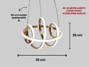 Hediyeli 2 Adet Güney Led Avize Gold ve Krom 