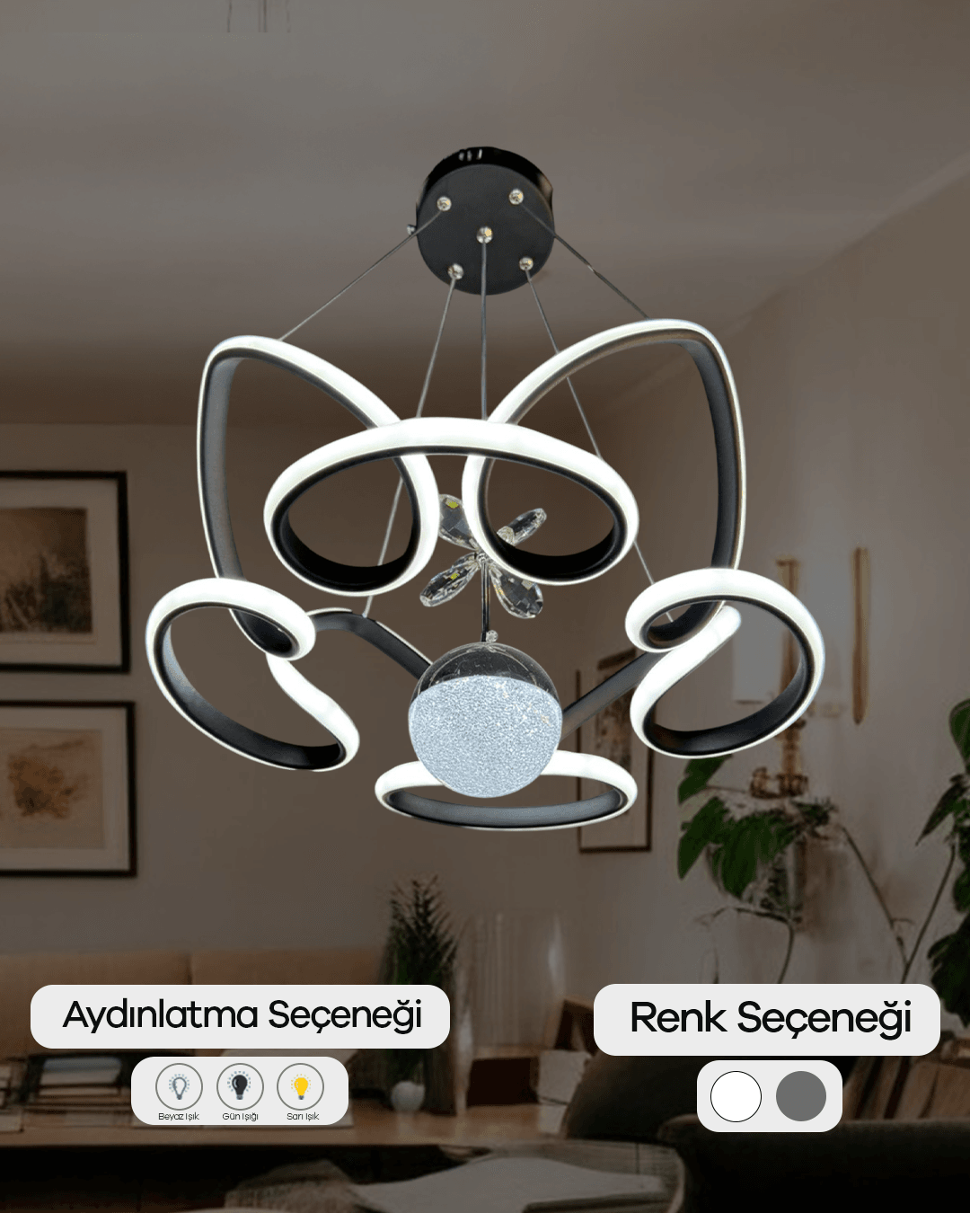 Lotus 4'lü Tek Top LED Lamba