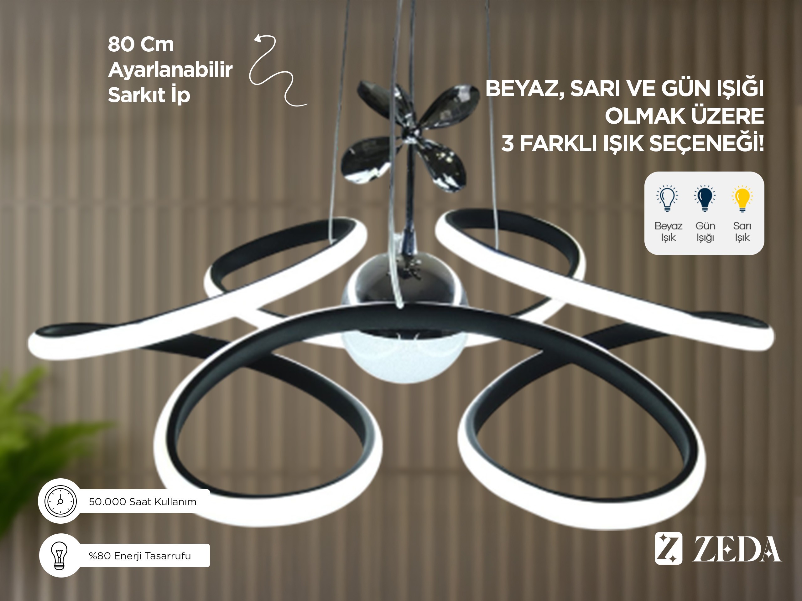 3'lü Helezon Led Lamba