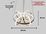 Hediyeli 2 adet Kuzey Led Avize Gold ve Krom