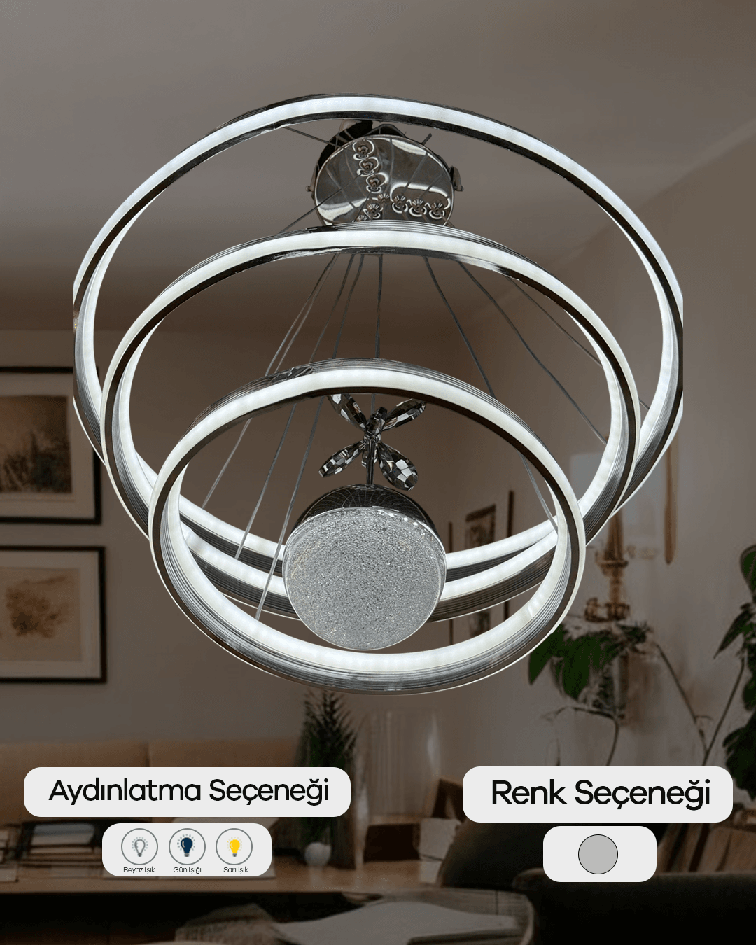 30-60-90 Çember LED Avize 