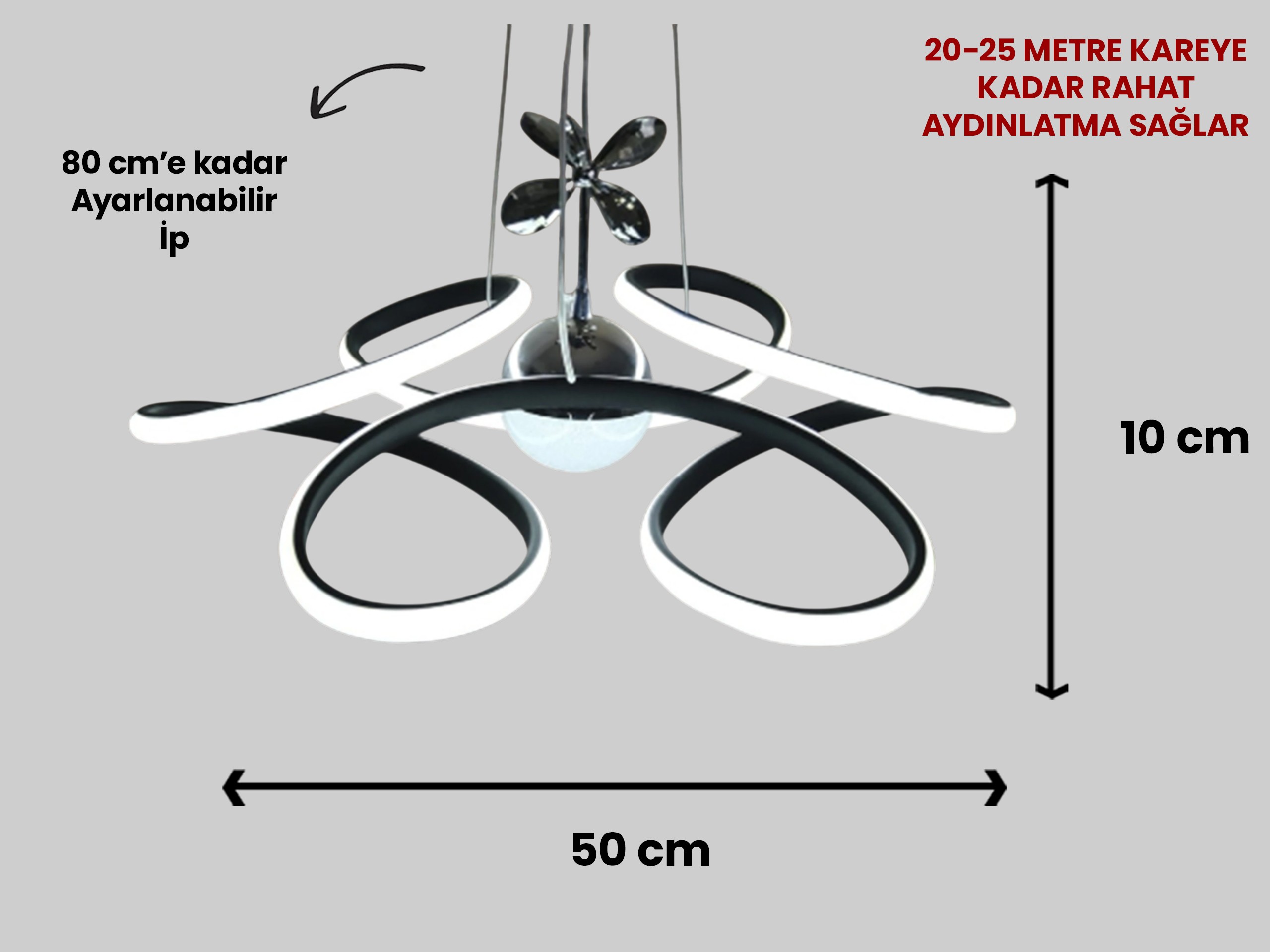 3'lü Helezon Led Avize
