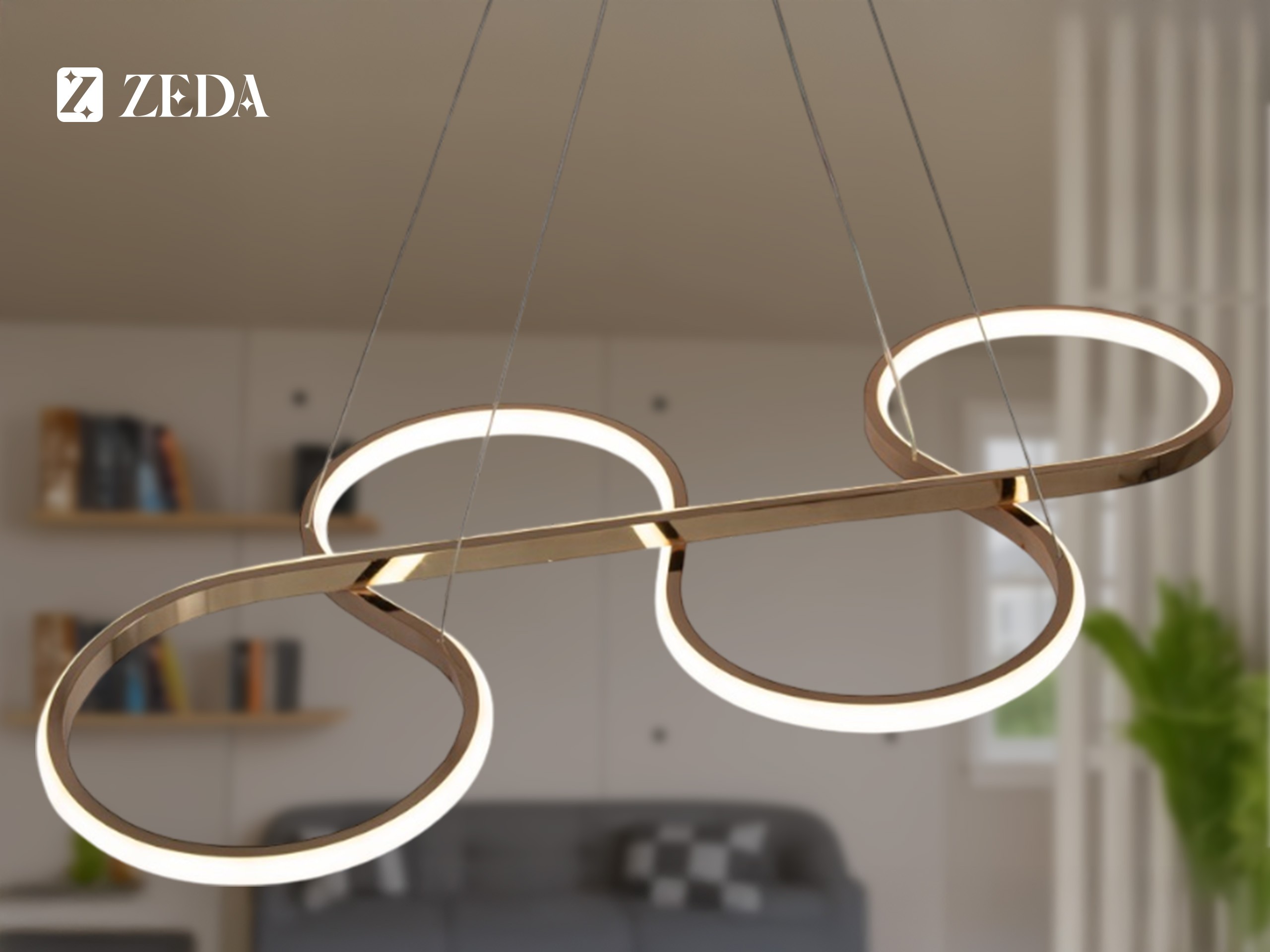 88 Yemek Masası Led Lamba - Gold