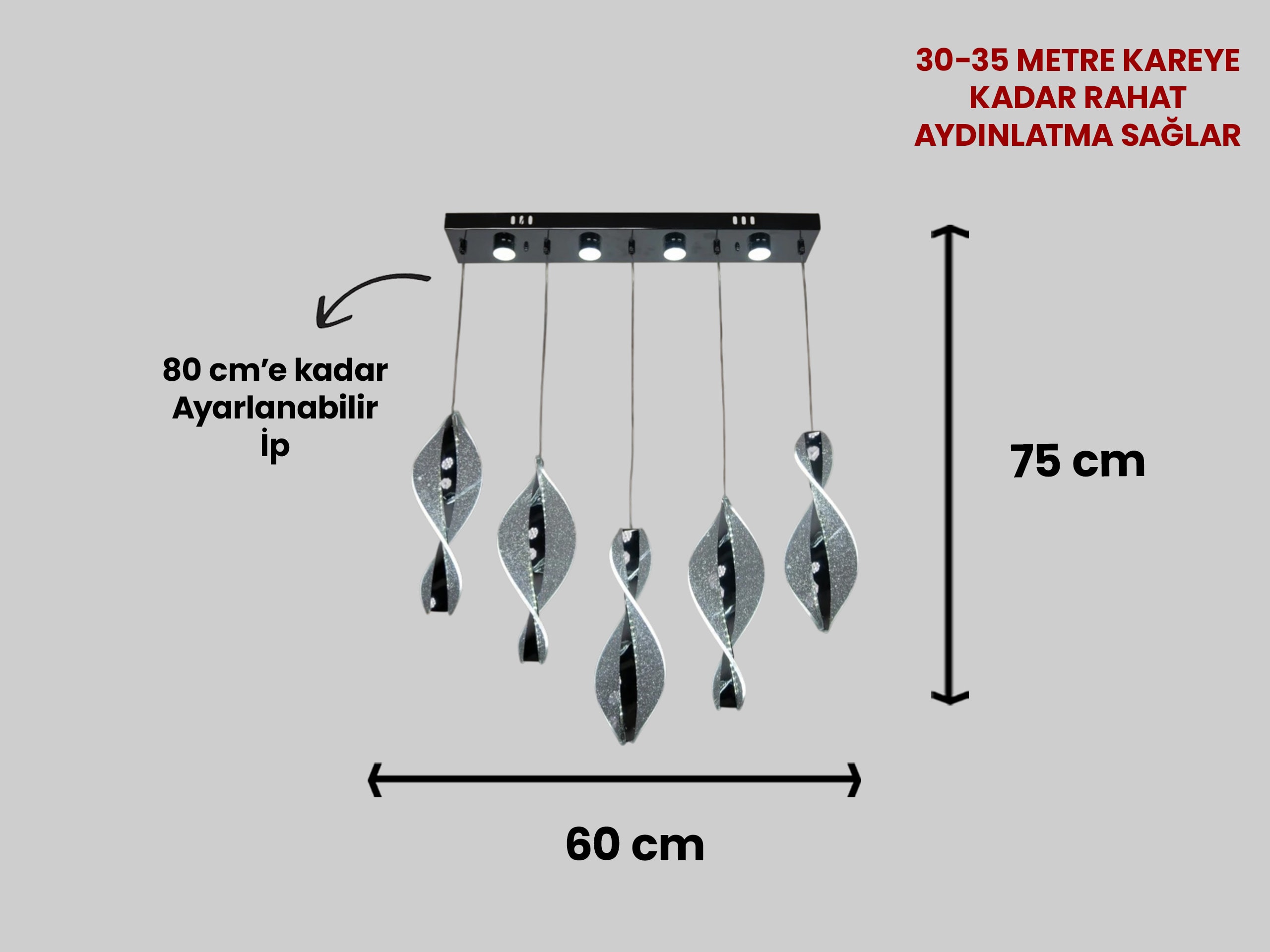 Yemek Masası Kıvrım Led Avize