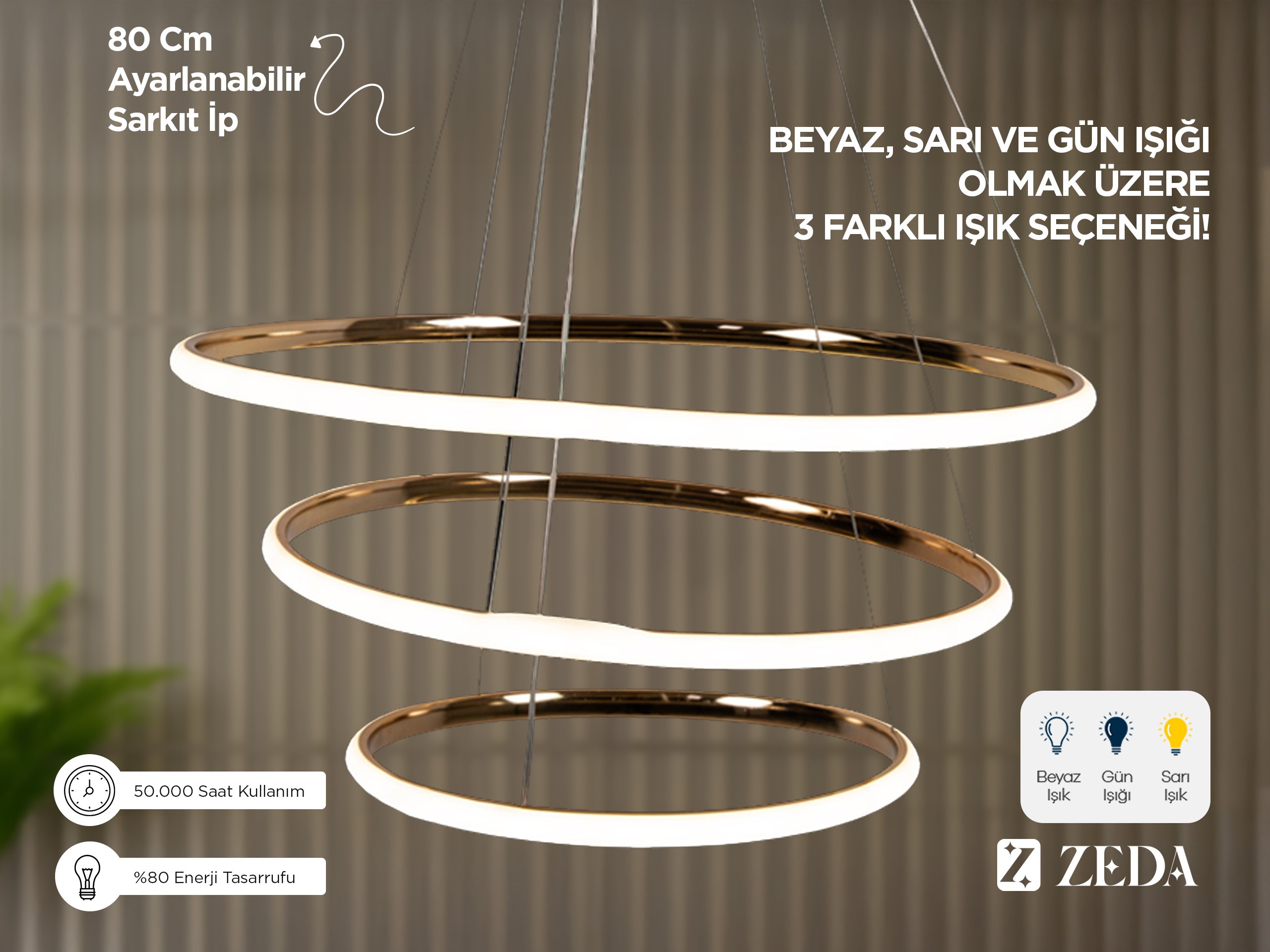 30-40-50 Çember Led Lamba