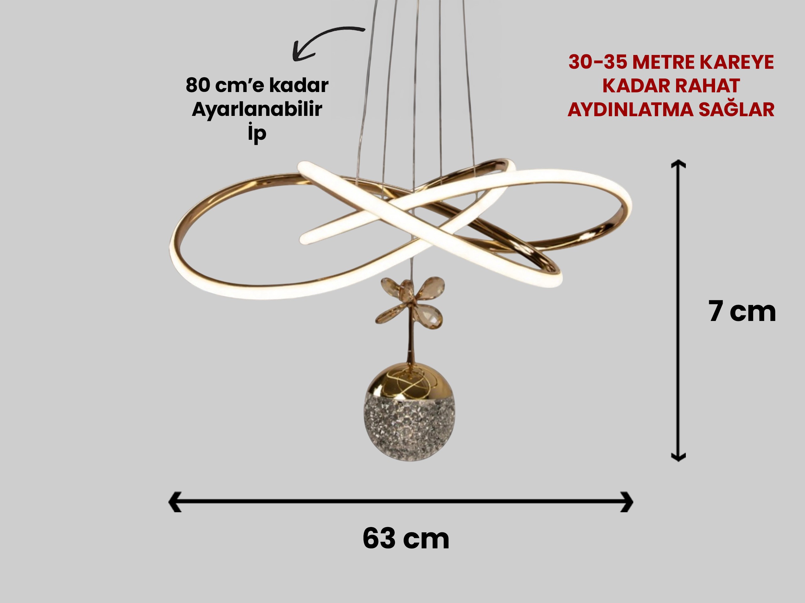 Büyük Kar Çiçeği Tek Top Led Lamba