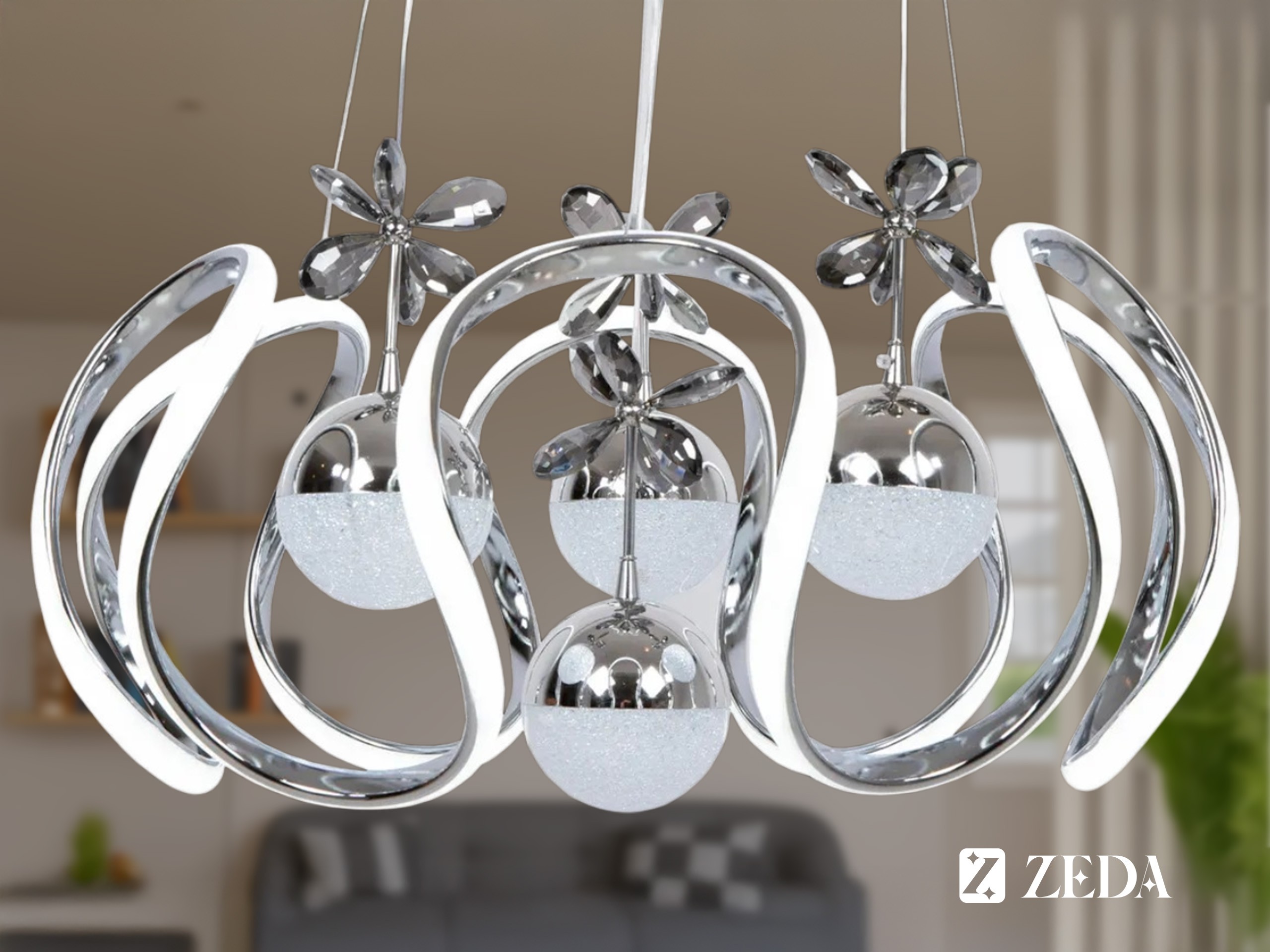 Helezon Max 4 Kol Led Lamba - Krom