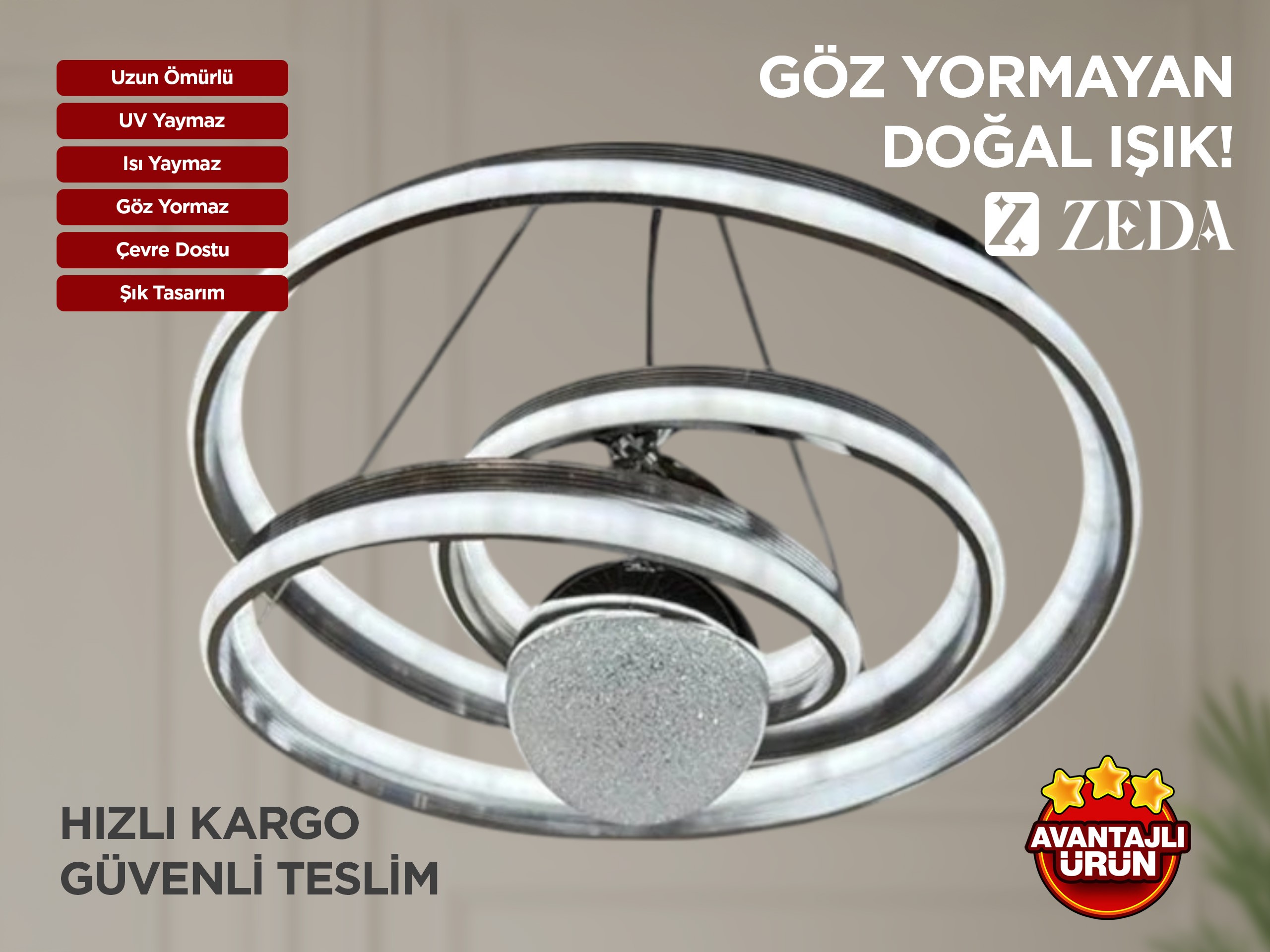 İkili Büyük Kaos LED Lamba