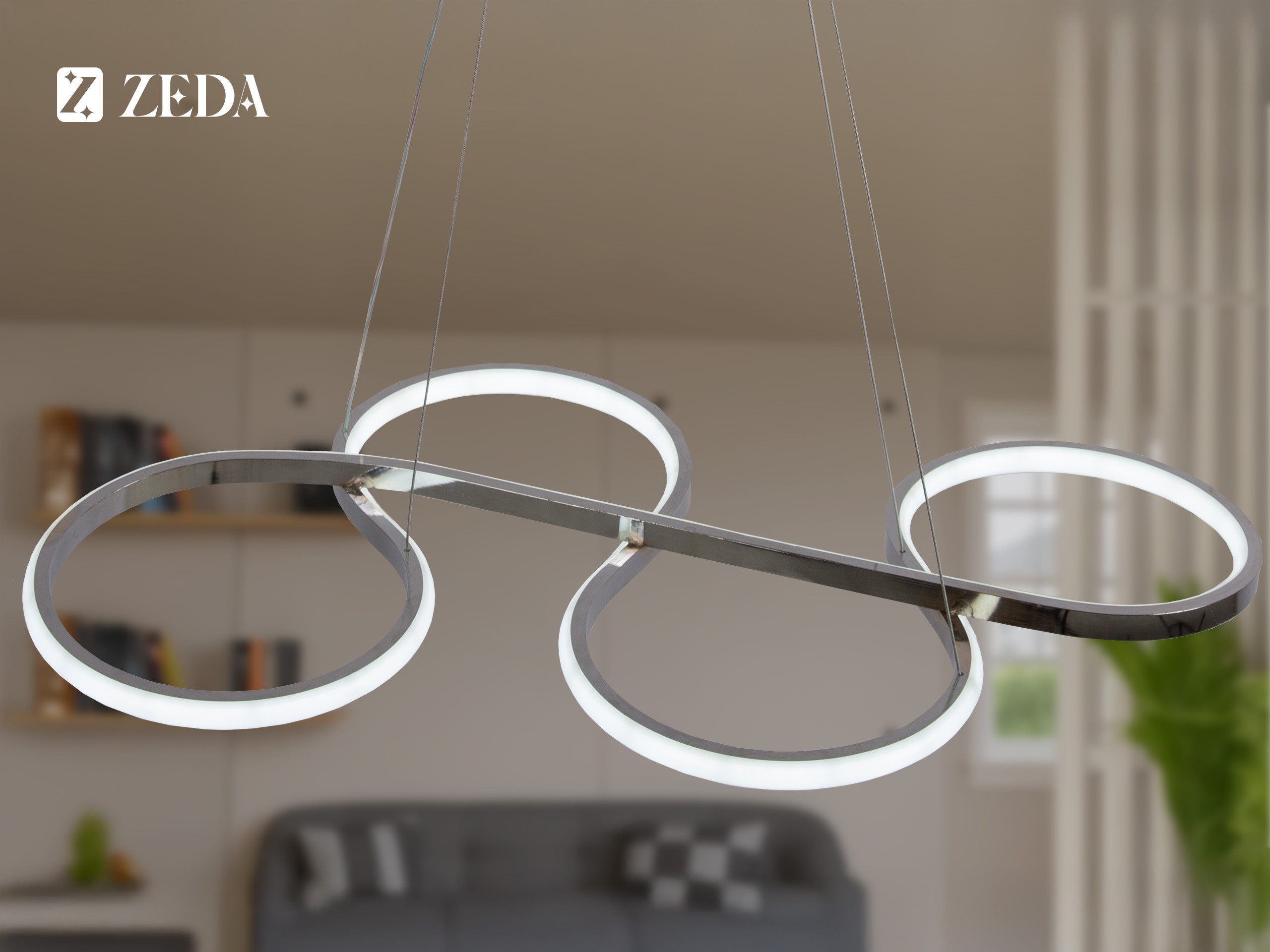 88 Yemek Masası Led Lamba - Krom