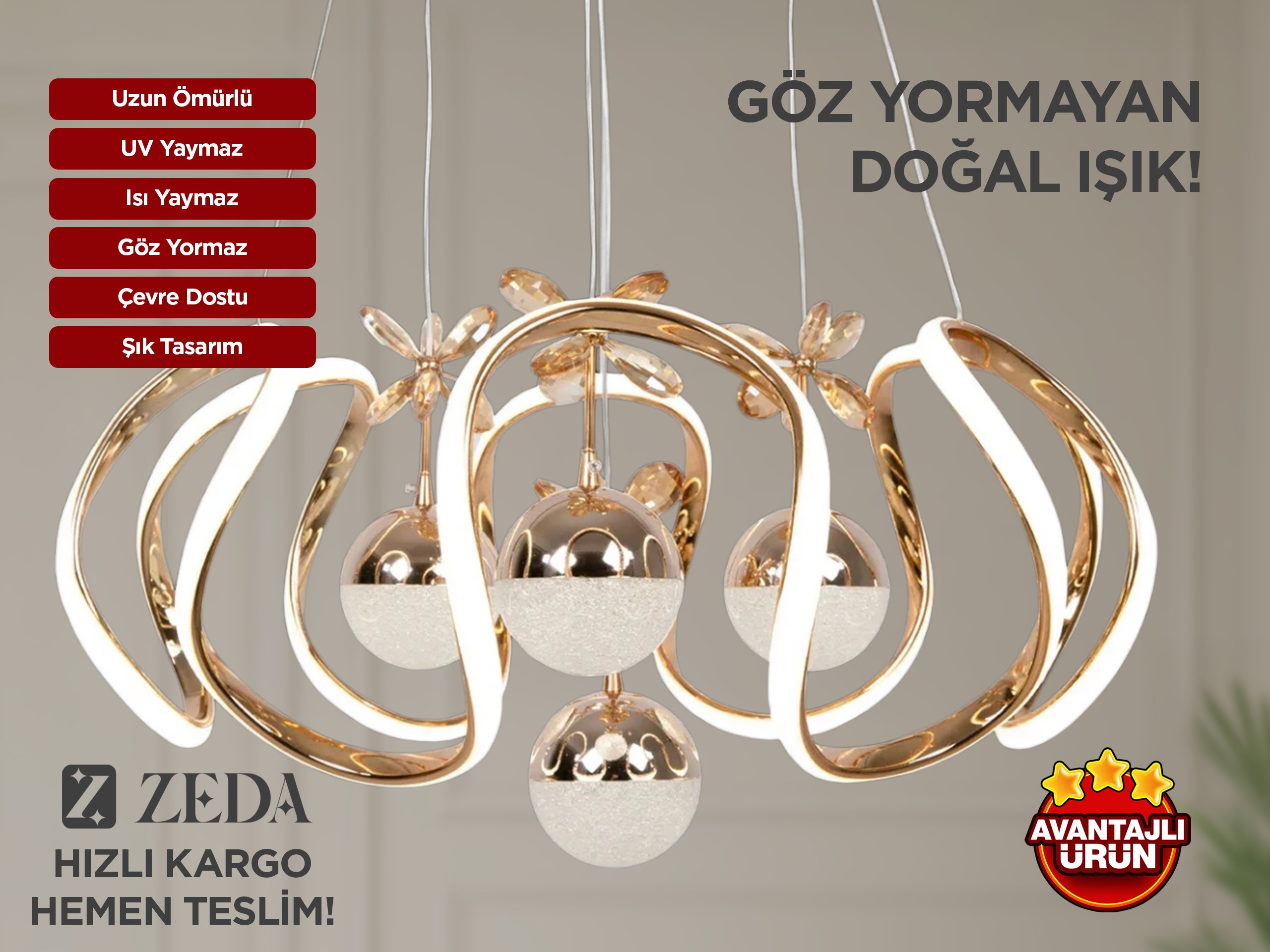 Helezon Max 4 Kol Led Lamba