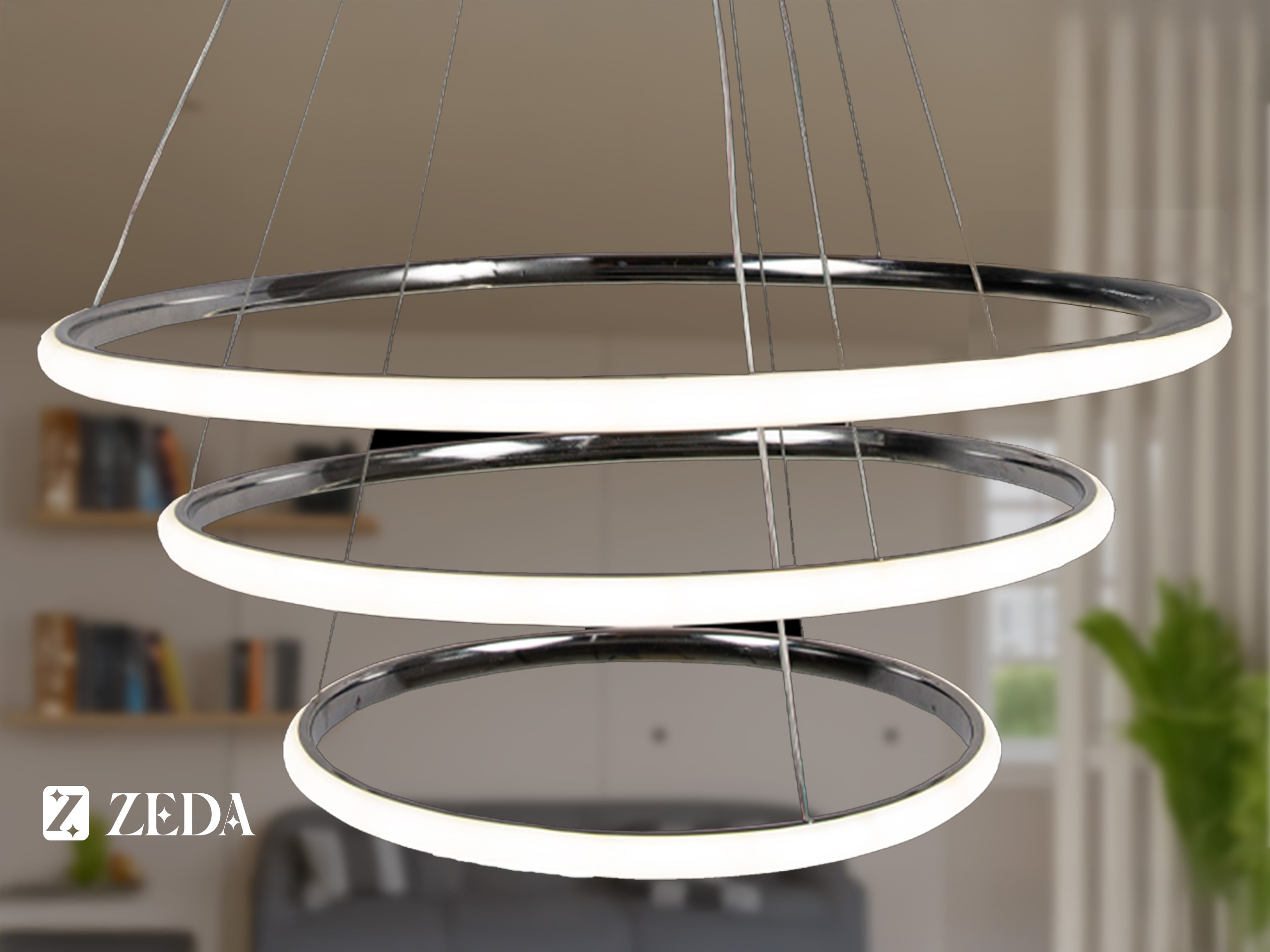 30-40-50 Çember Led Lamba - Krom