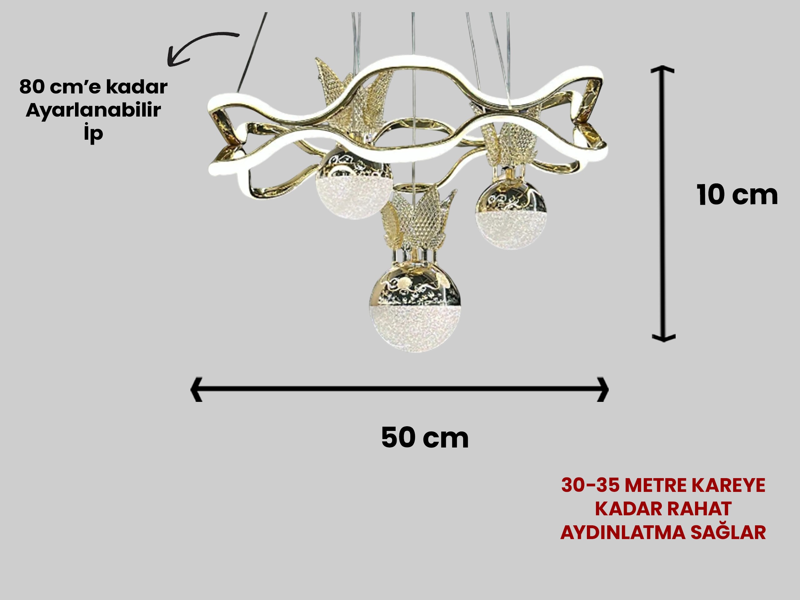 İç İçe Yıldız Led Avize