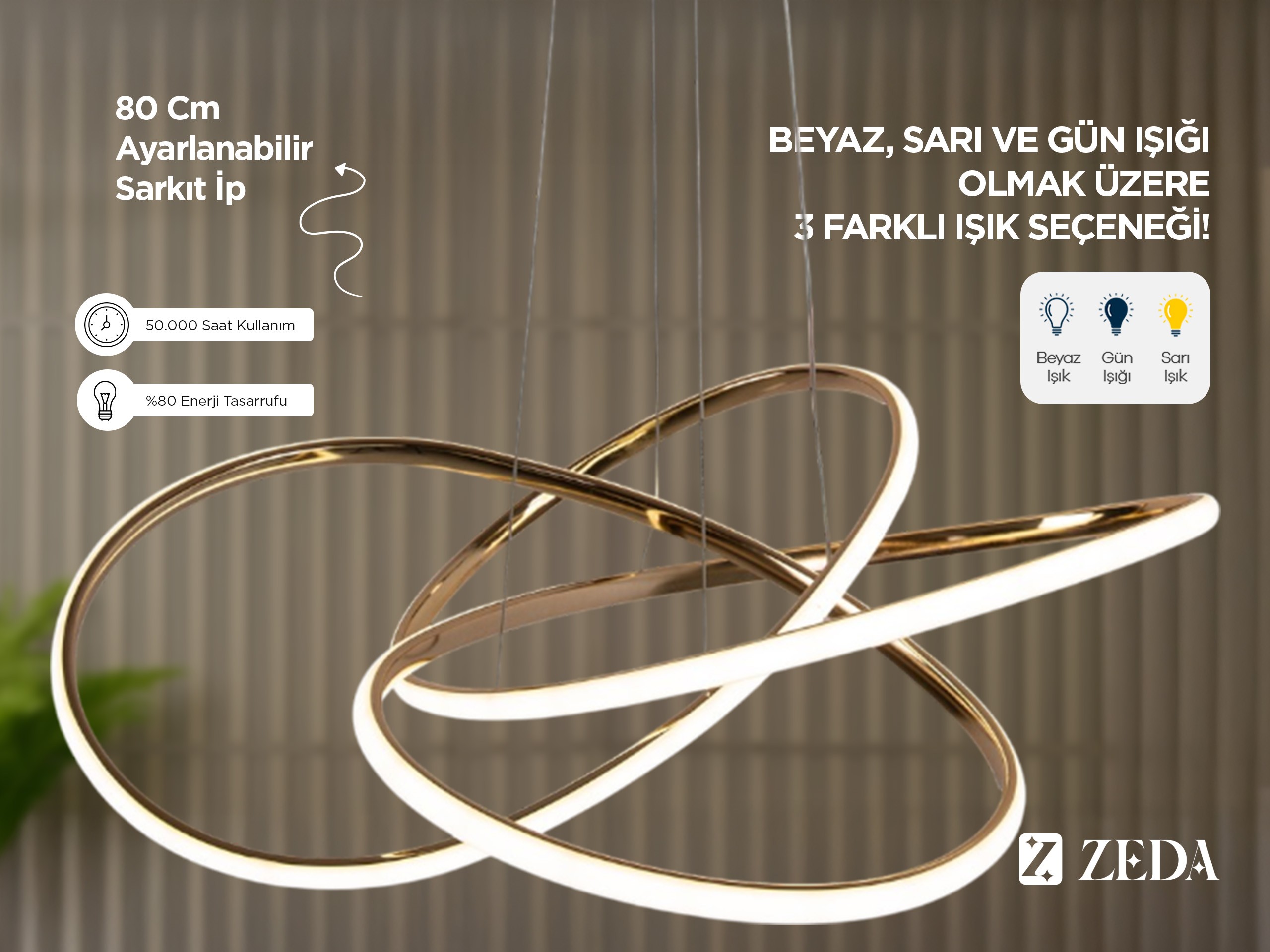 Büyük Kar Çiçeği Topsuz Avize Led Lamba