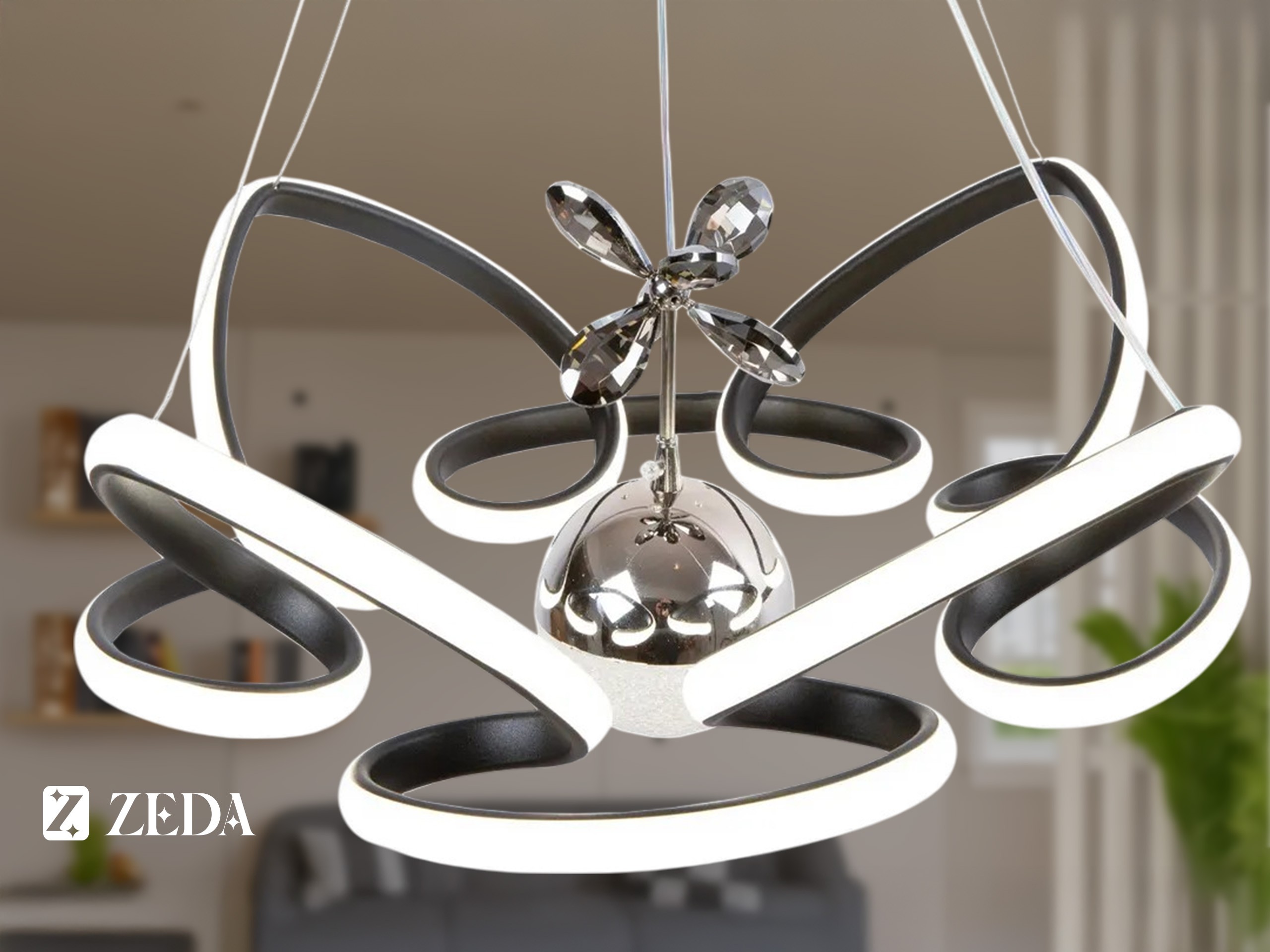 Lotus 4'lü Tek Top LED Lamba TRENDYOL - Siyah
