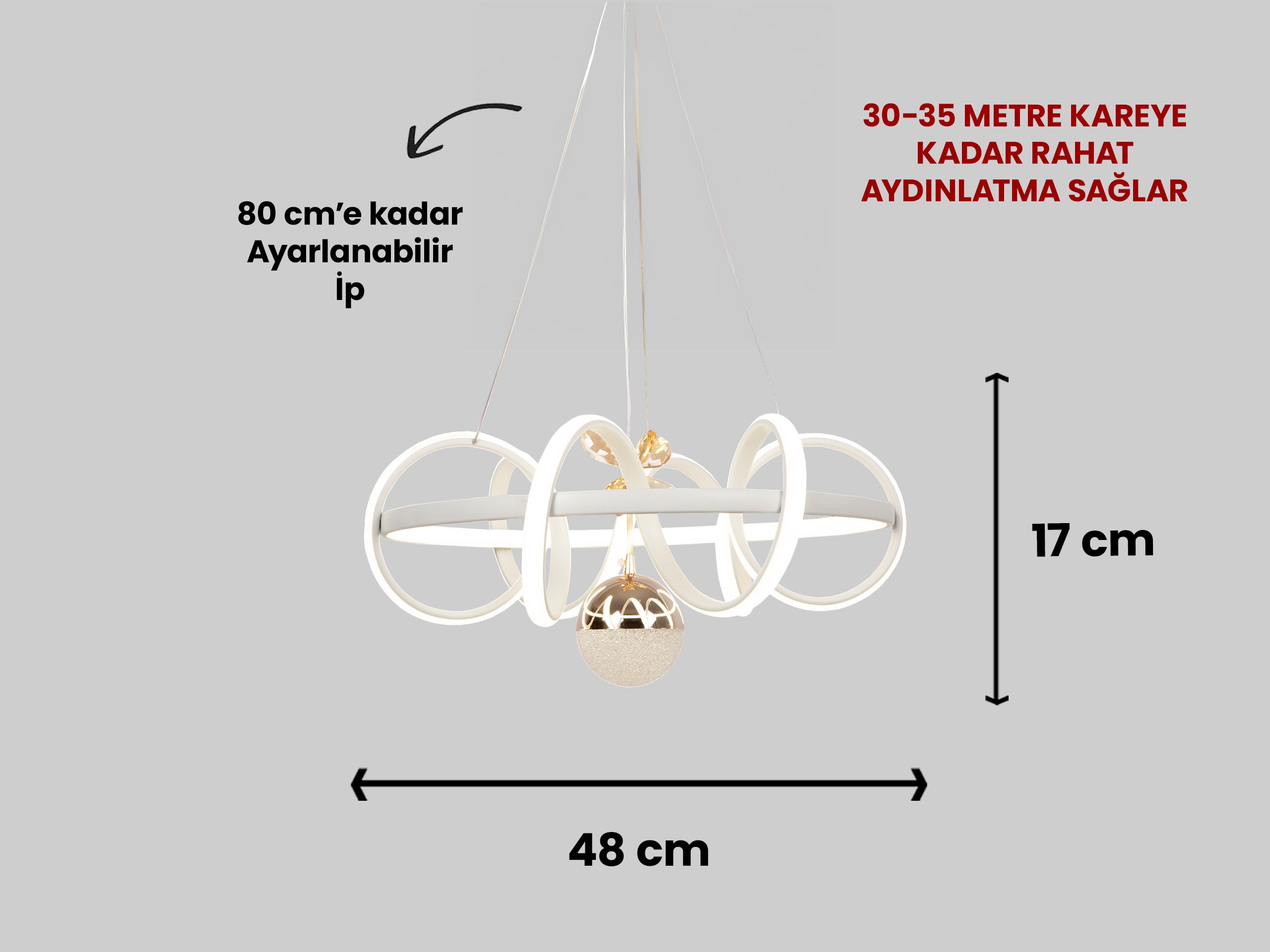 Büyük Kuzey Tek Top Led Avize