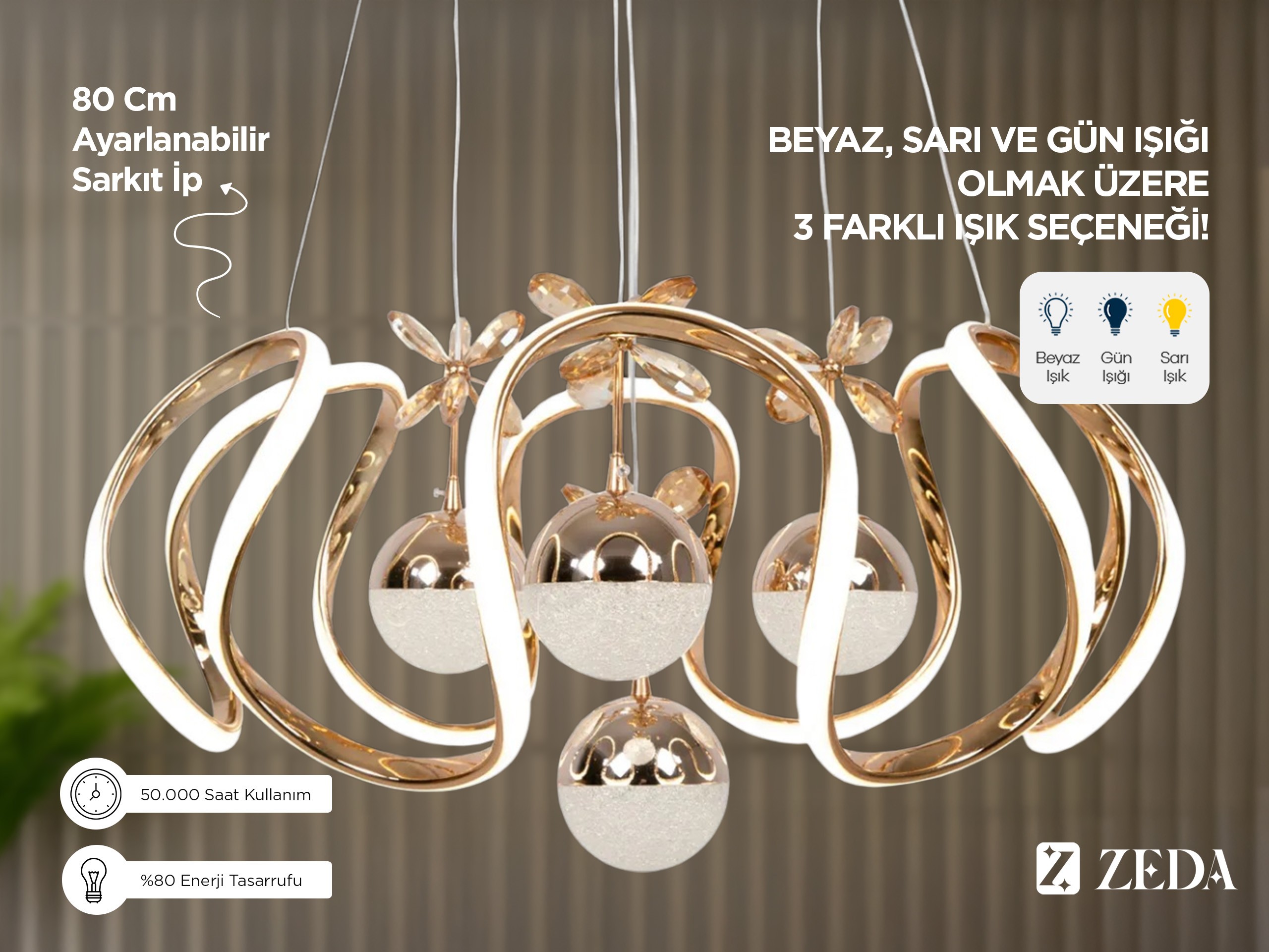 Helezon Max 4 Kol Led Lamba
