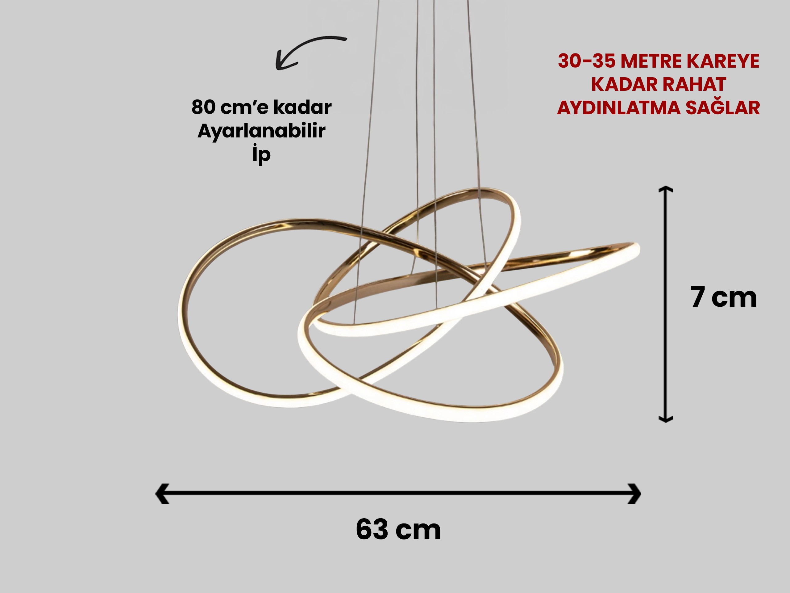 Büyük Kar Çiçeği Topsuz Avize Led Lamba