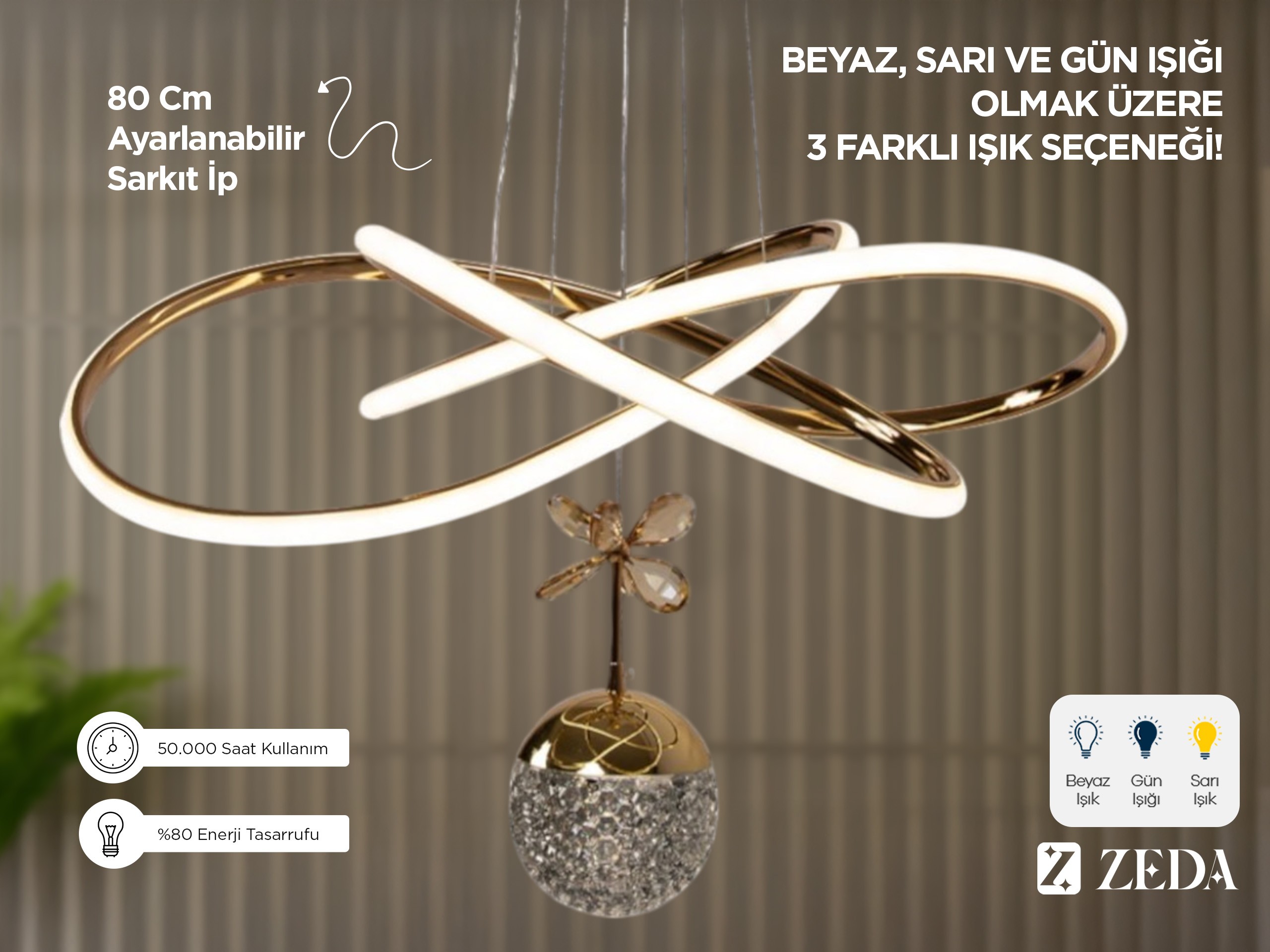 Büyük Kar Çiçeği Tek Top Led Lamba