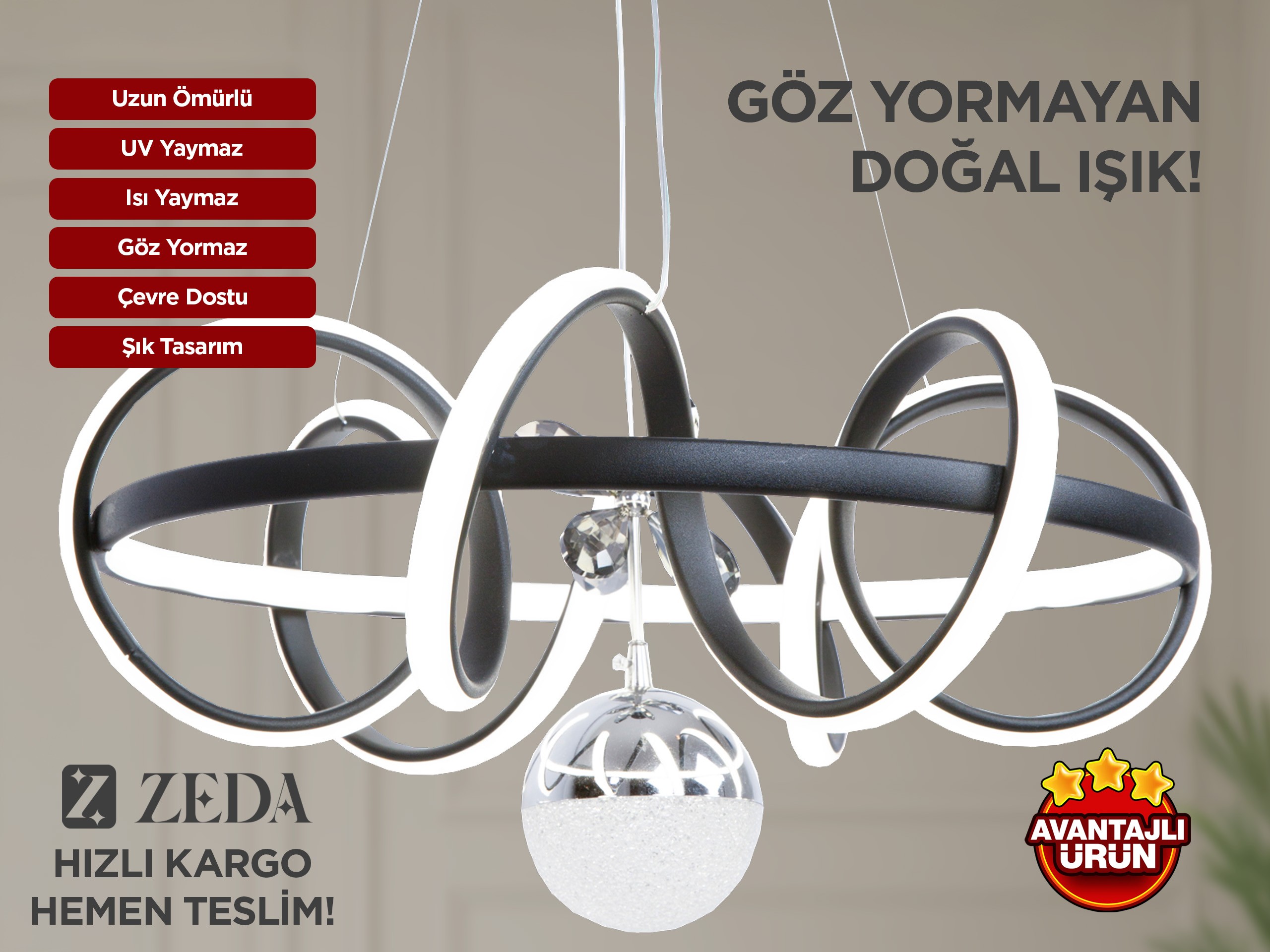 Büyük Kuzey Tek Top Led Lamba