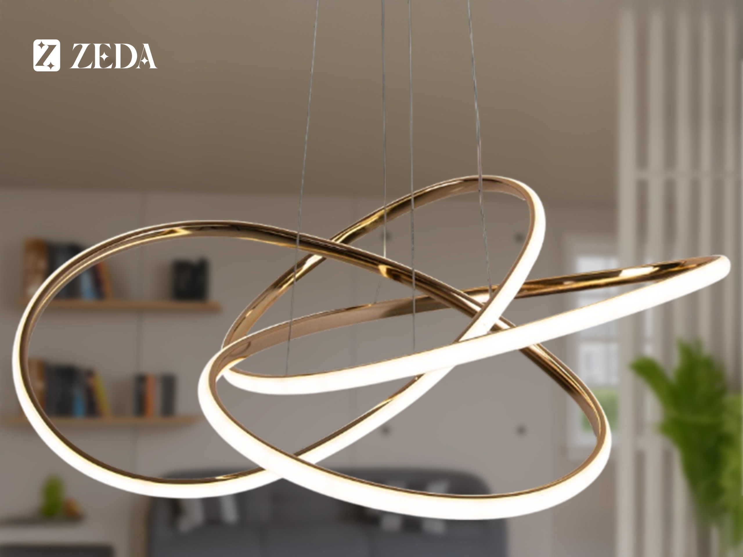 Büyük Kar Çiçeği Topsuz Avize Led Lamba - Gold