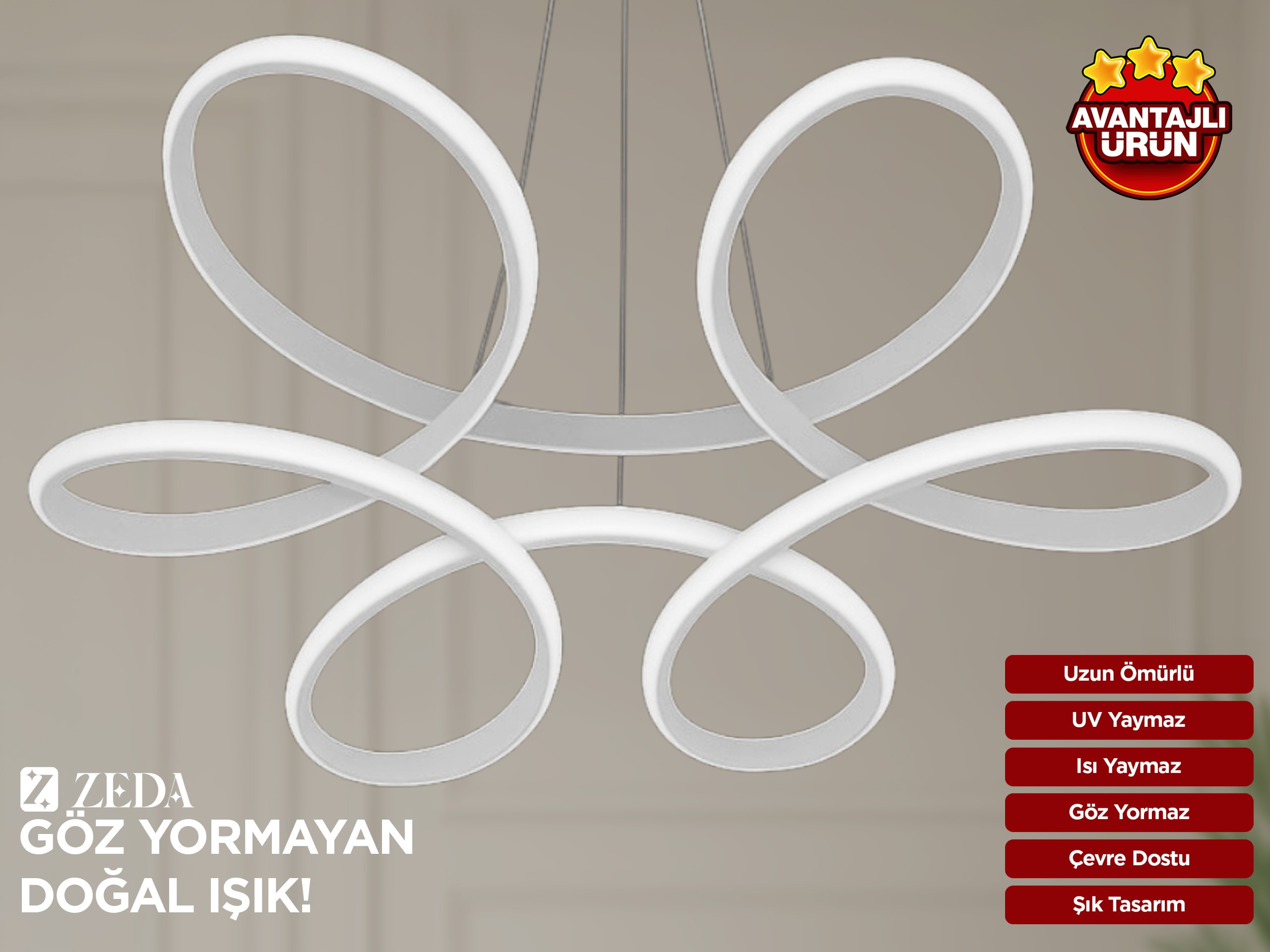 Büyük Papatya Led Avize