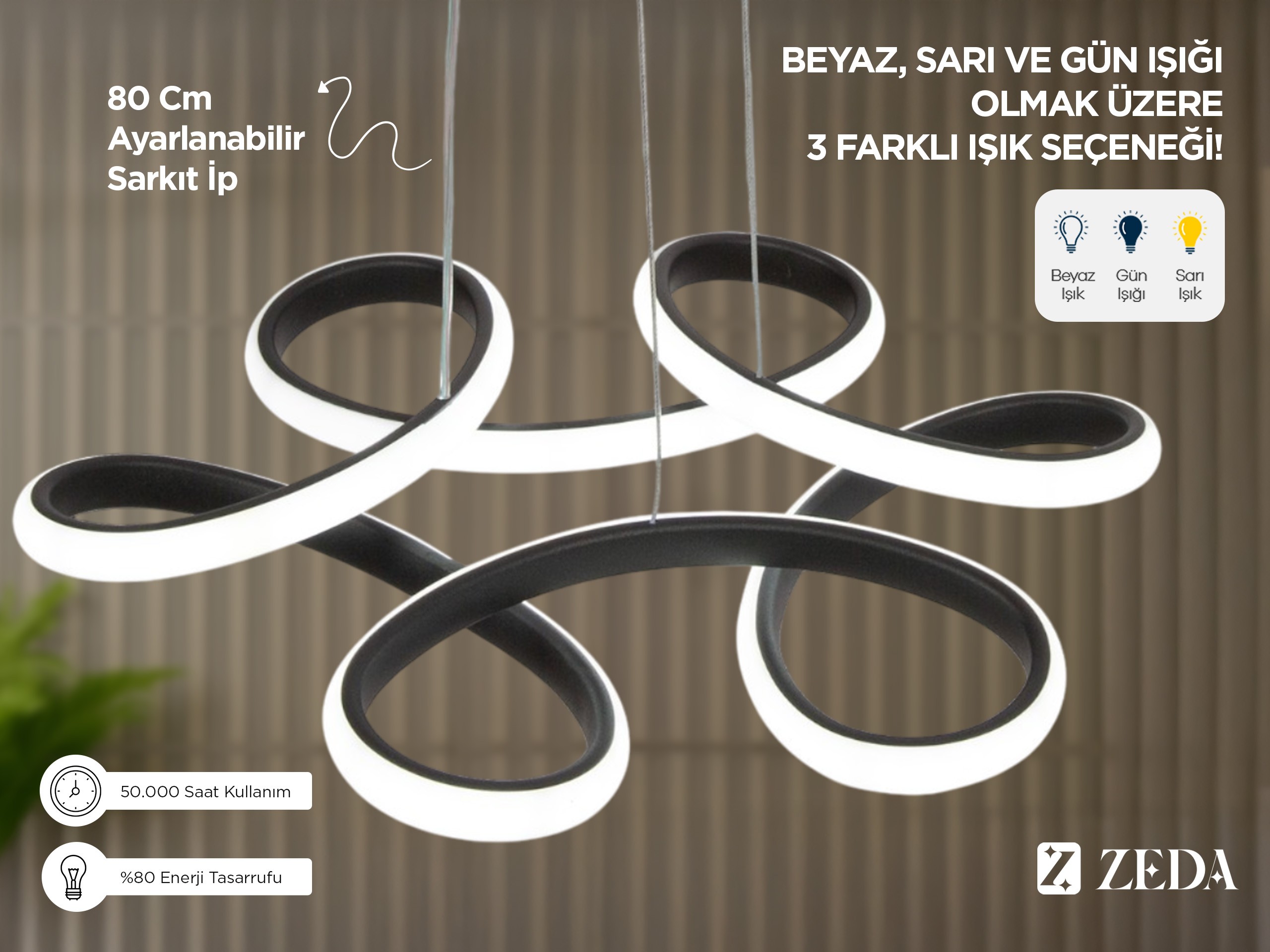 Orta Papatya Led Lamba