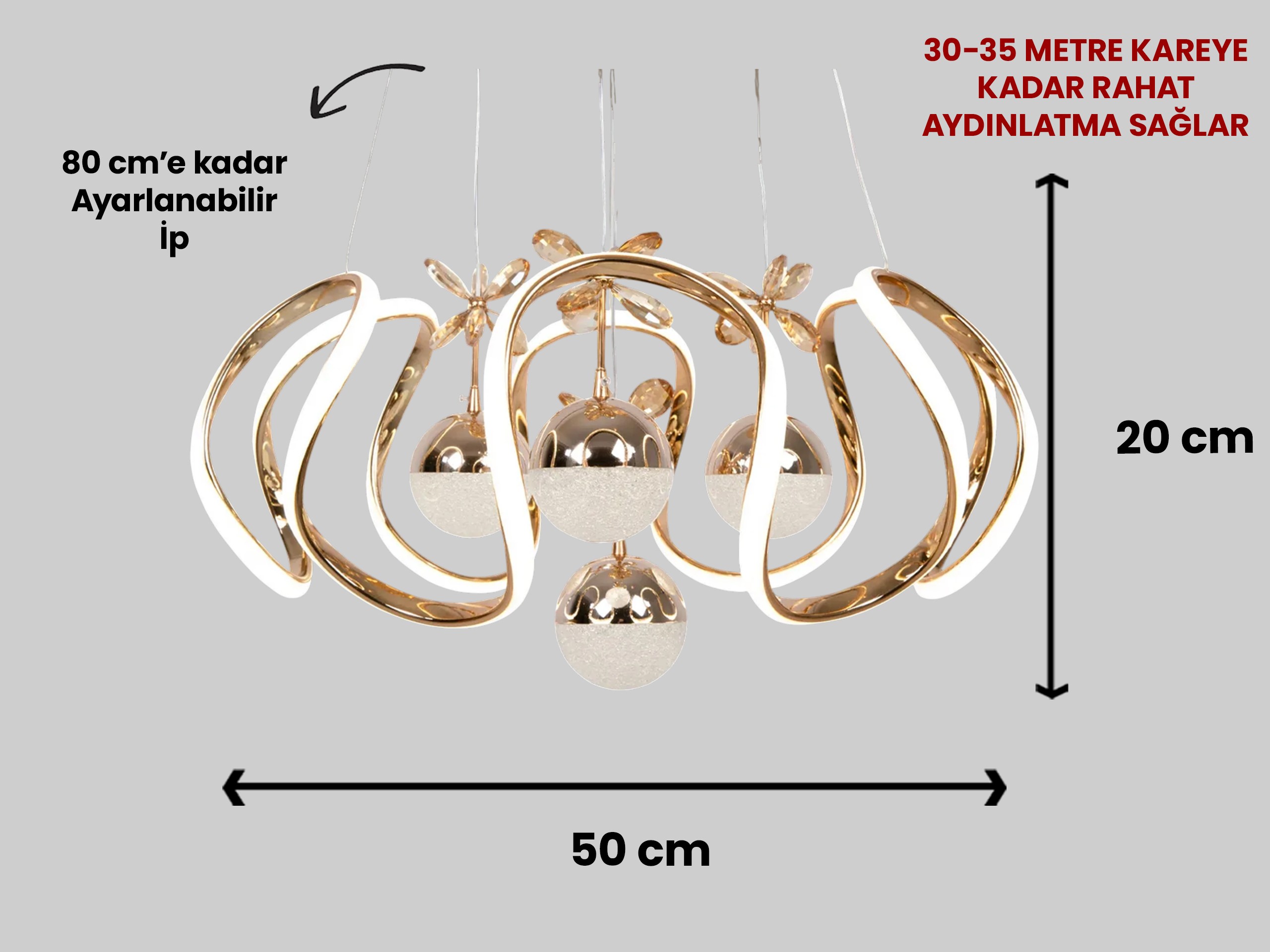 Helezon Max 4 Kol Led Lamba