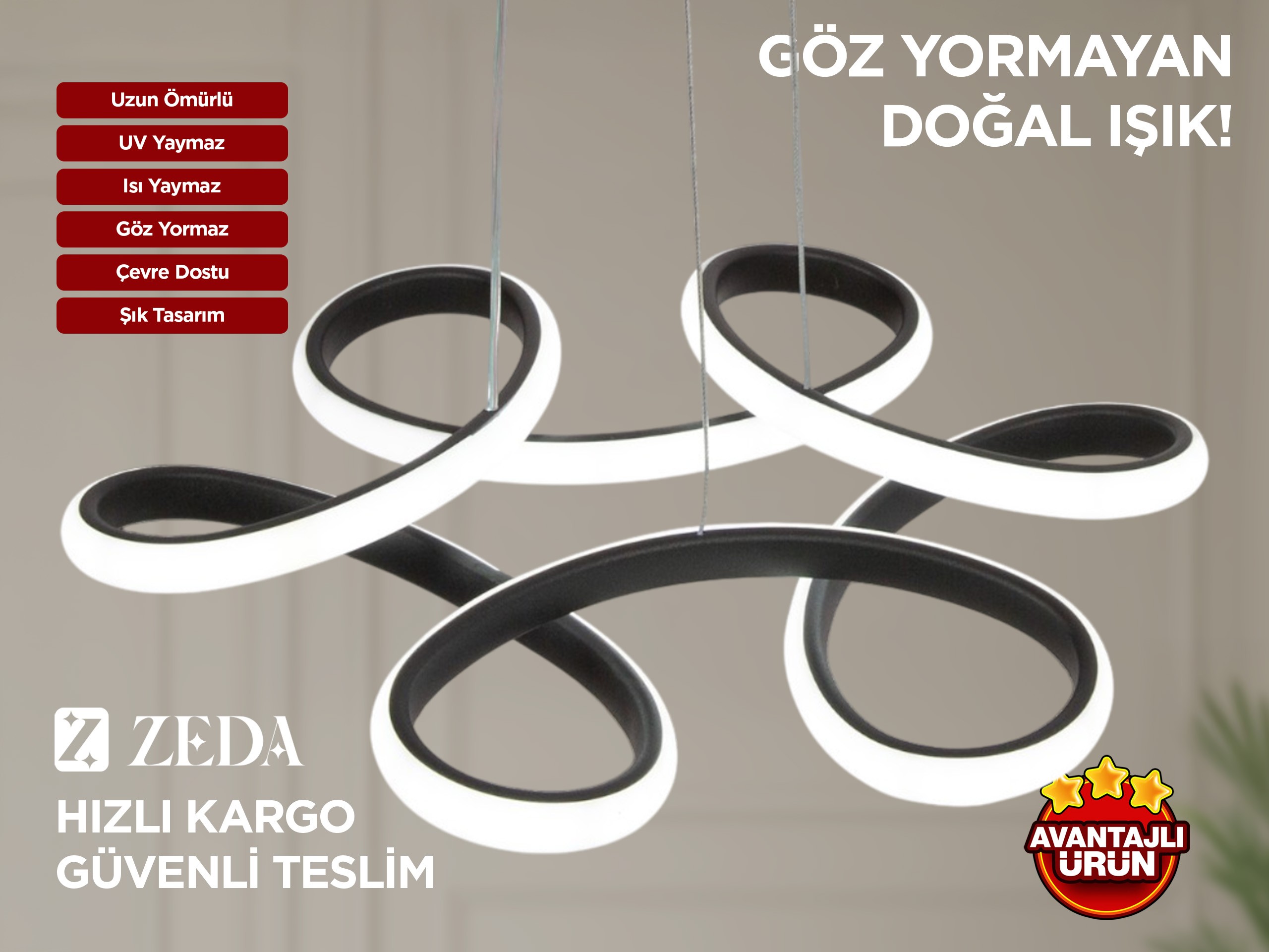 Orta Papatya Led Lamba