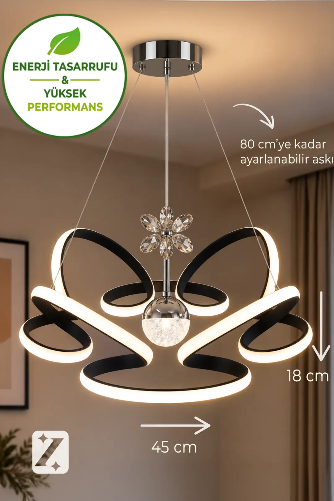 Zeda Teknoloji Lotus 4'lü Tek Top LED Avize | LED Aydınlatma