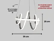 Hediyeli 2 Adet Güney Led Avize Gold ve Krom 