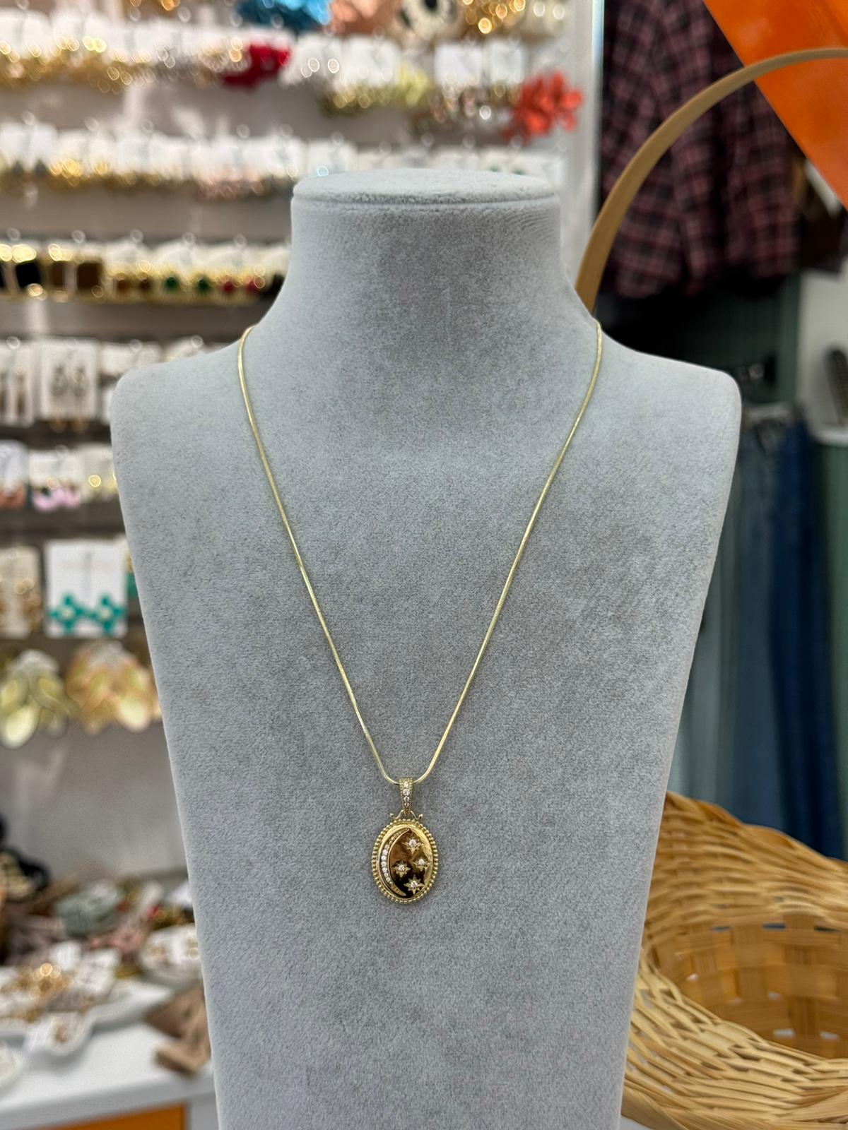 Çelik Ay Yıldız Kolye