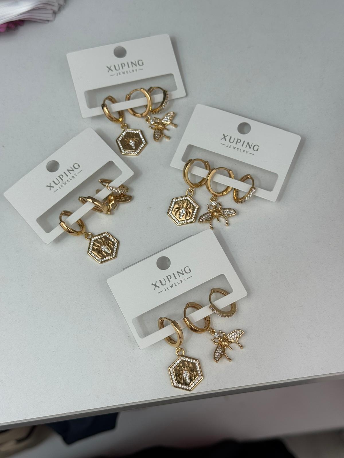 Arılı Çelik Küpe Seti