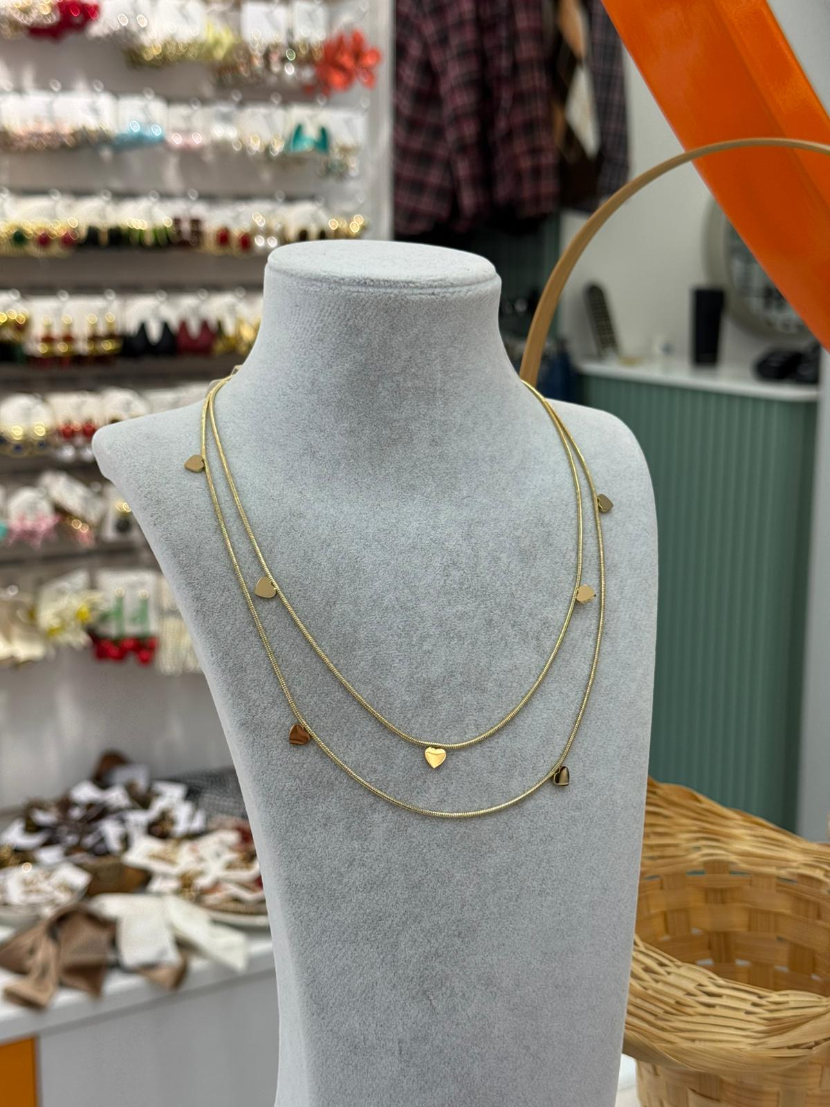 Kendinden ikili çelik kalp kolye