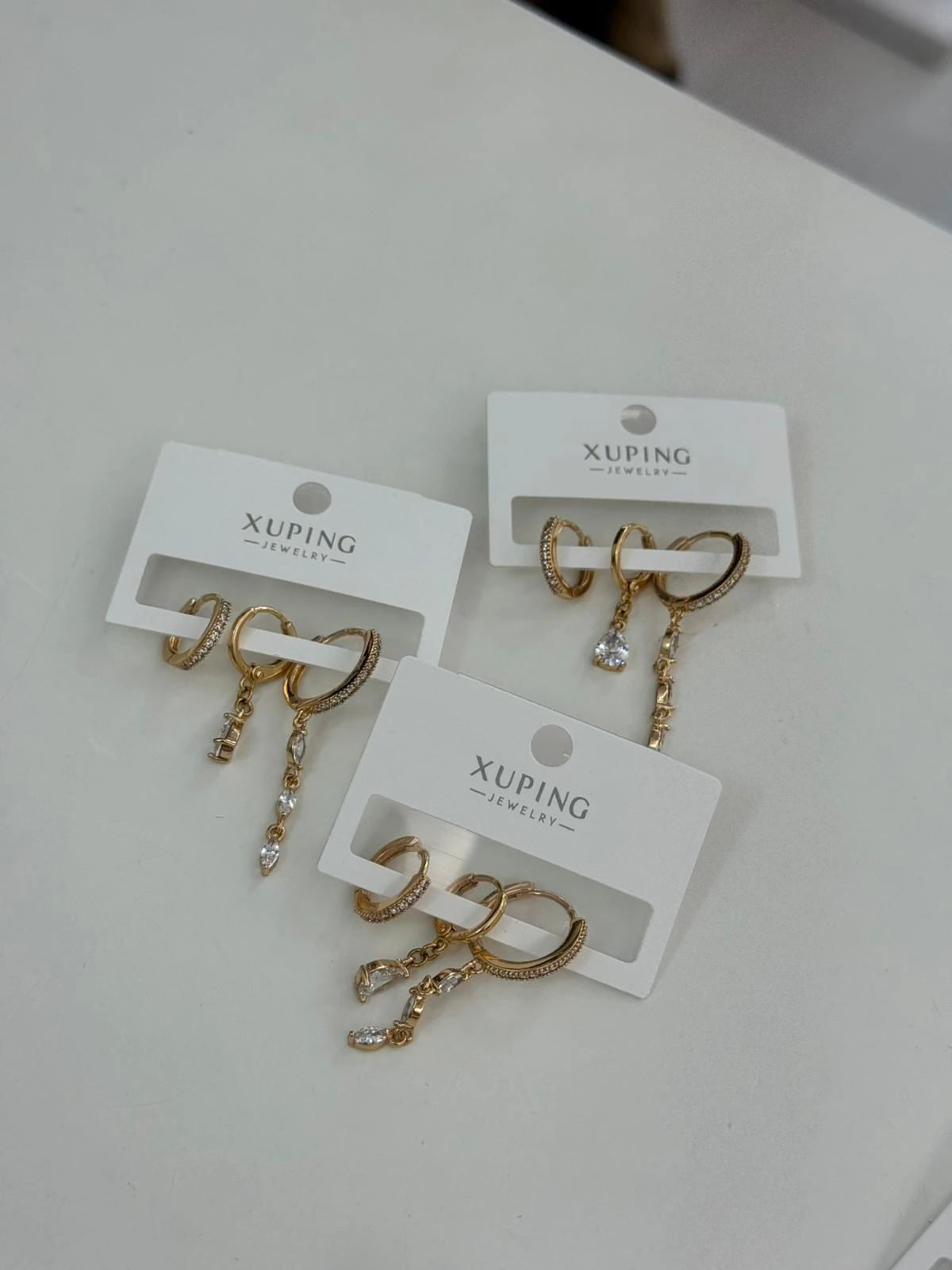 Damla Sallantılı Çelik Set Küpe