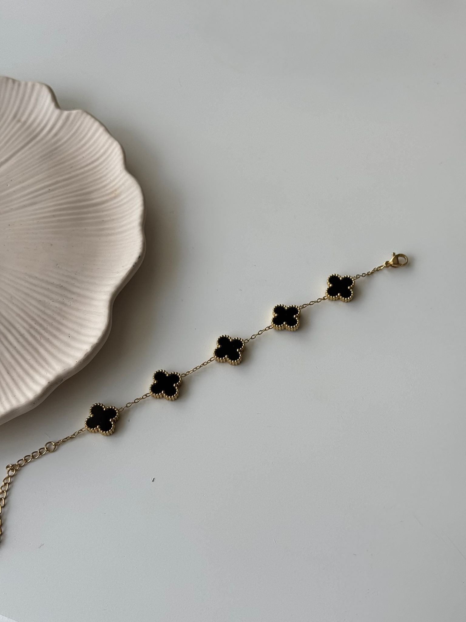 Siyah Sedefli Çelik Bileklik