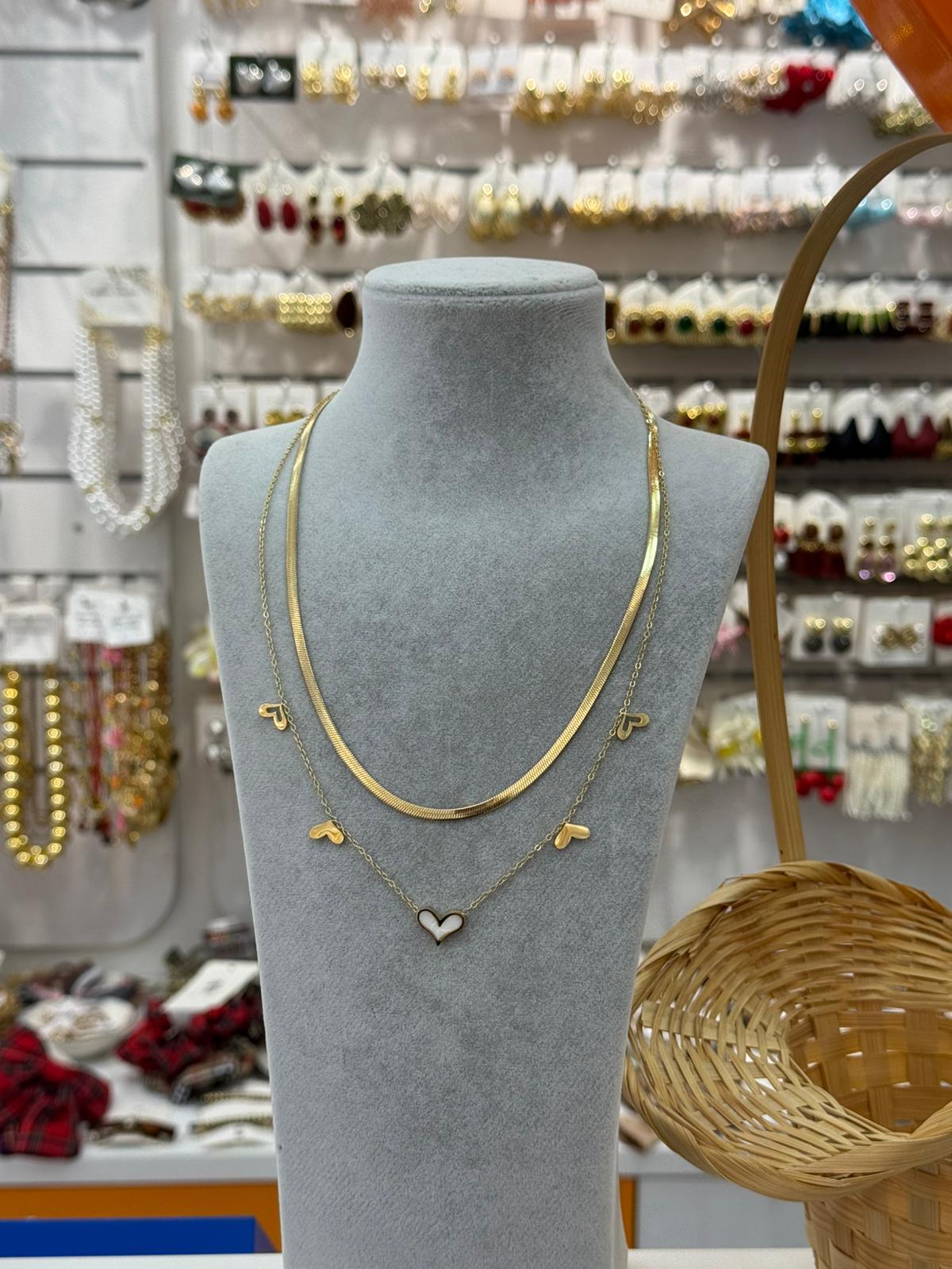 Kendinden ikili kalp kolye