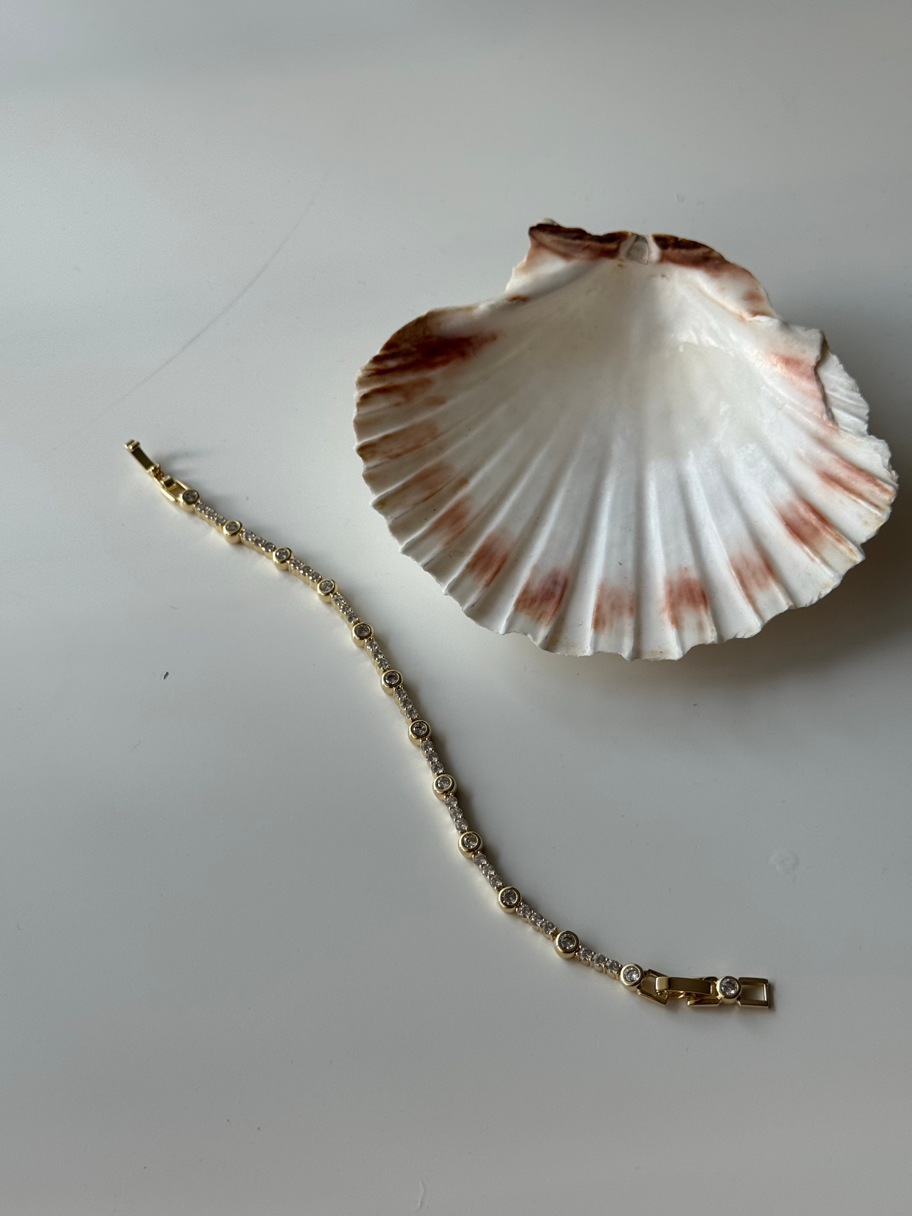 Yuvarlak Taşlı 14k bilekli 