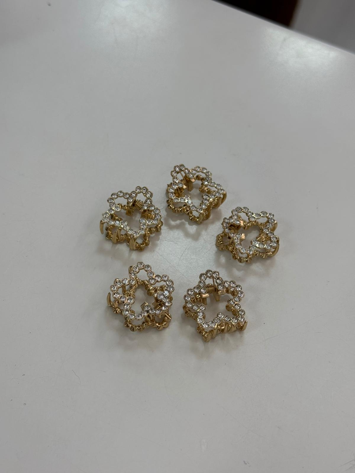 Taşlı Çiçekli Kıskaç Toka