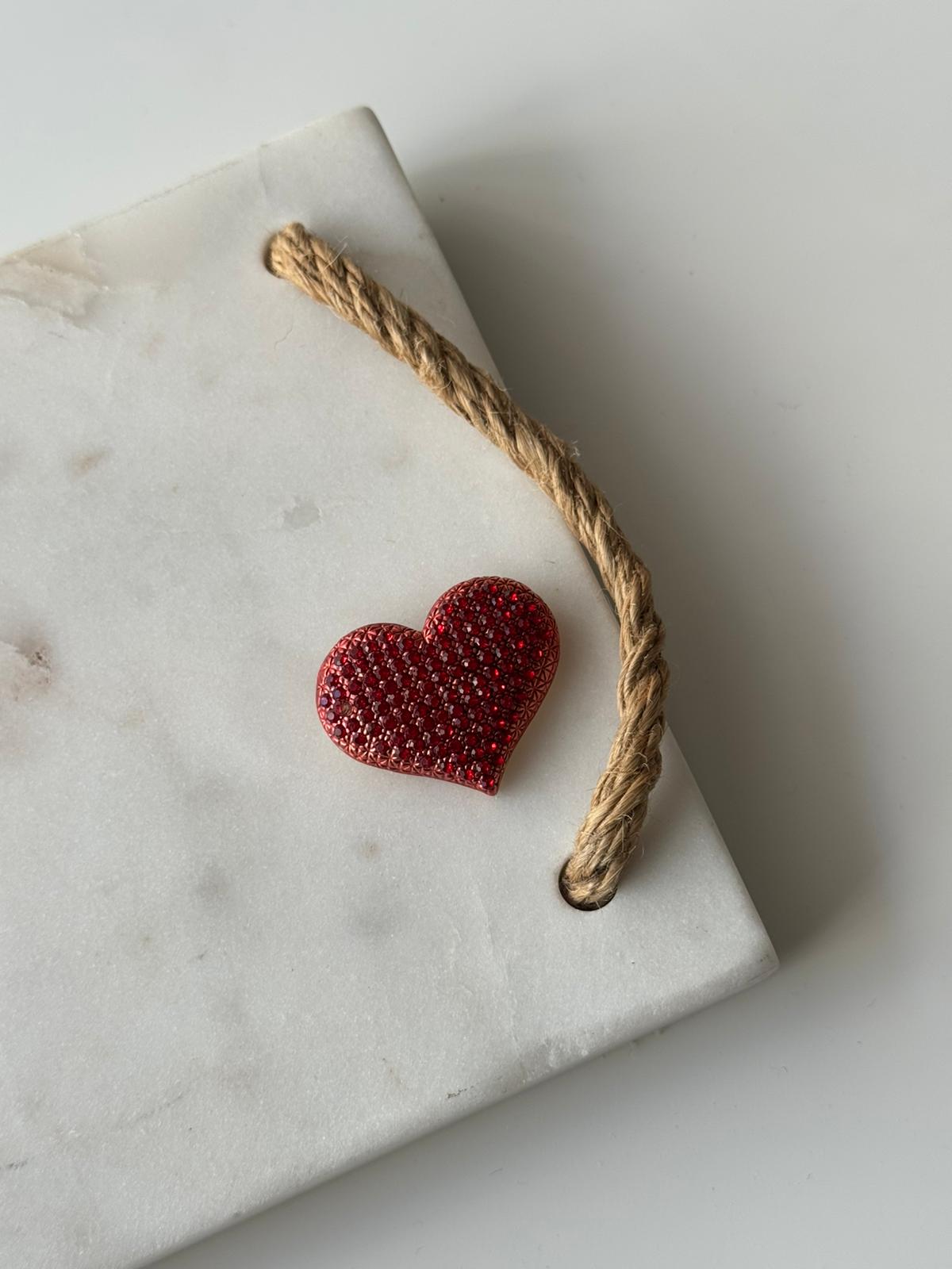 Kırmızı Kalp Broş 