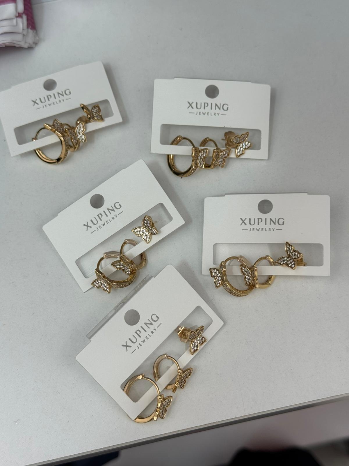 Kelebekli Çelik Küpe Seti 