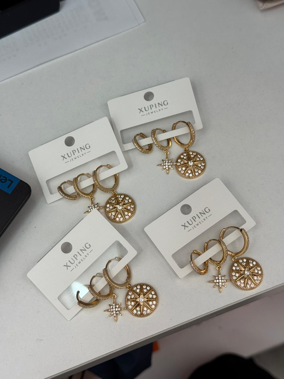 Yıldızlı Çelik Set Küpe