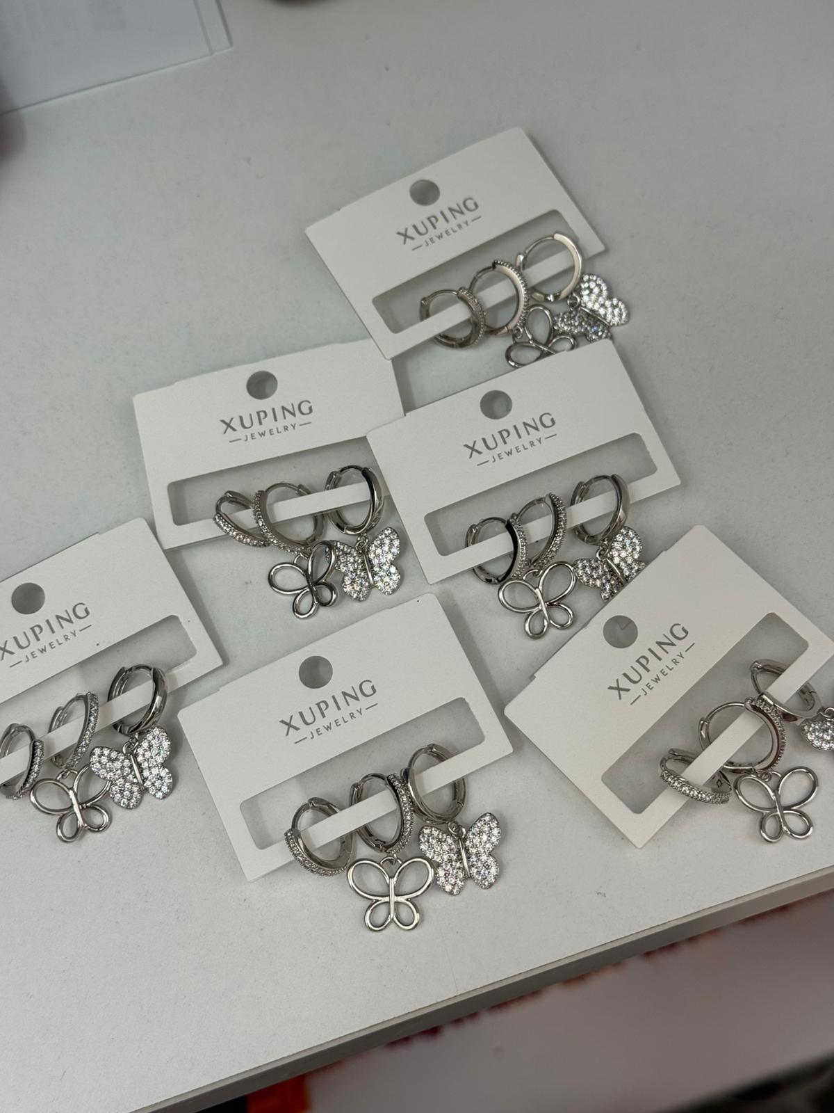 Kelebekli Çelik Küpe Seti 