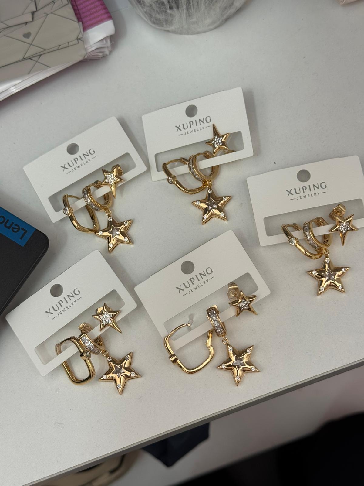 Yıldızlı Çelik Set küpe