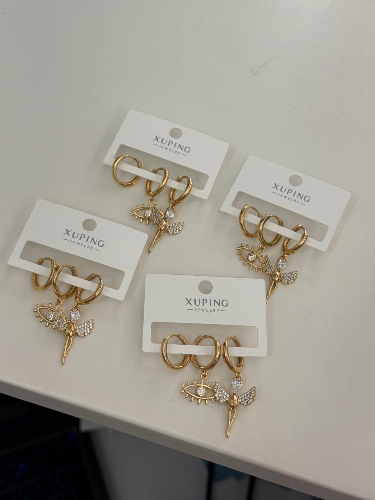 Melekli Çelik Küpe Seti 